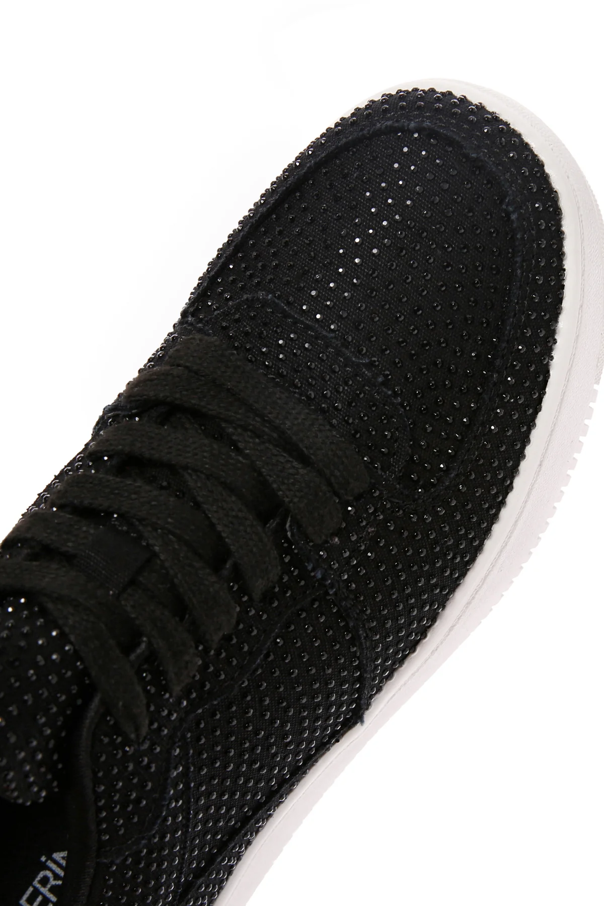Kadın Siyah Kalın Tabanlı Taşlı Sneaker - Image 9
