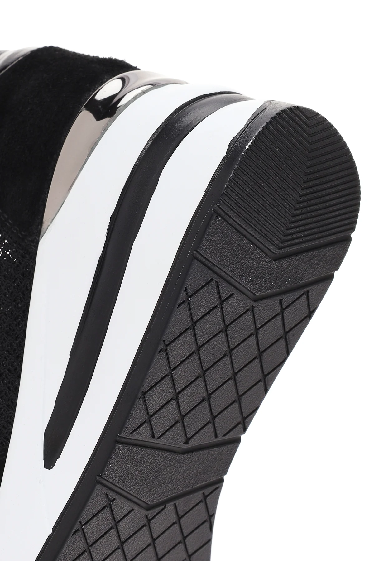 Kadın Siyah Kalın Topuklu Bağcıklı Deri Sneaker - Image 8