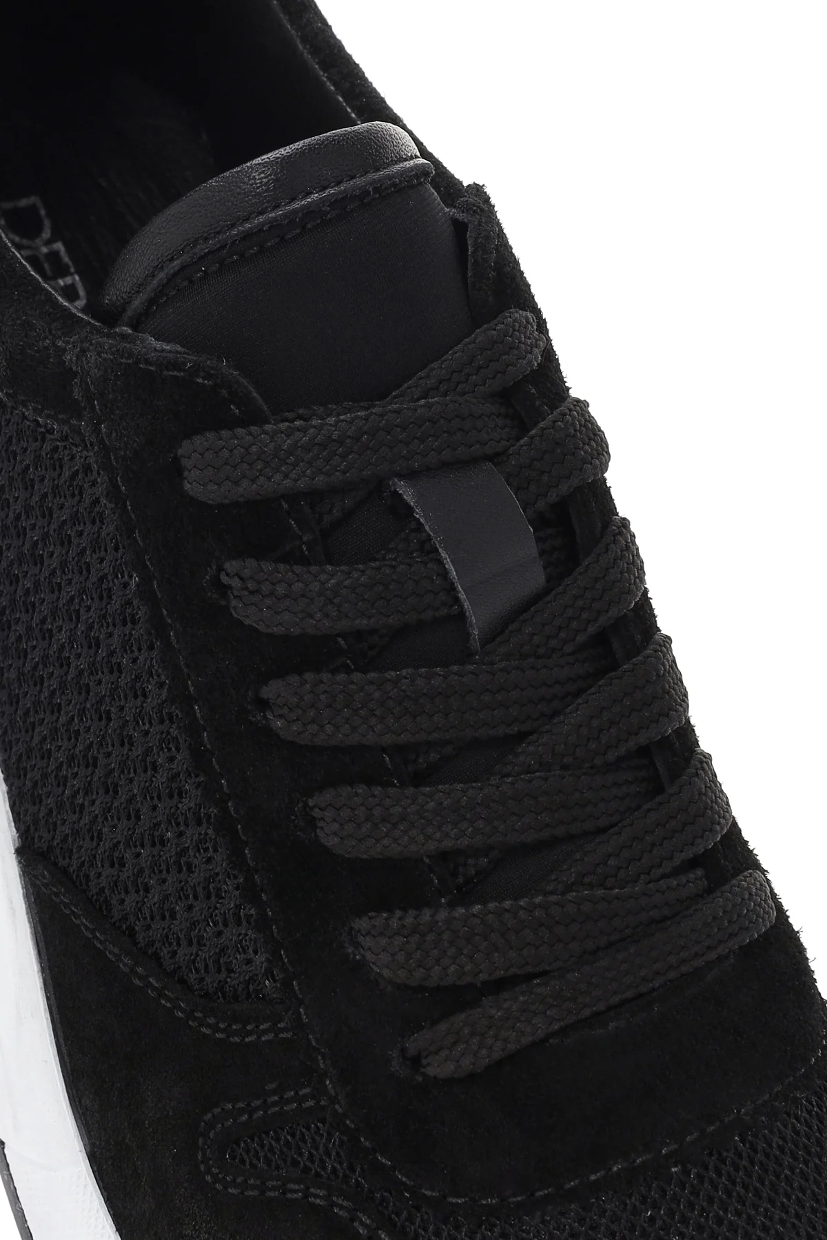 Kadın Siyah Kalın Topuklu Bağcıklı Deri Sneaker - Image 9