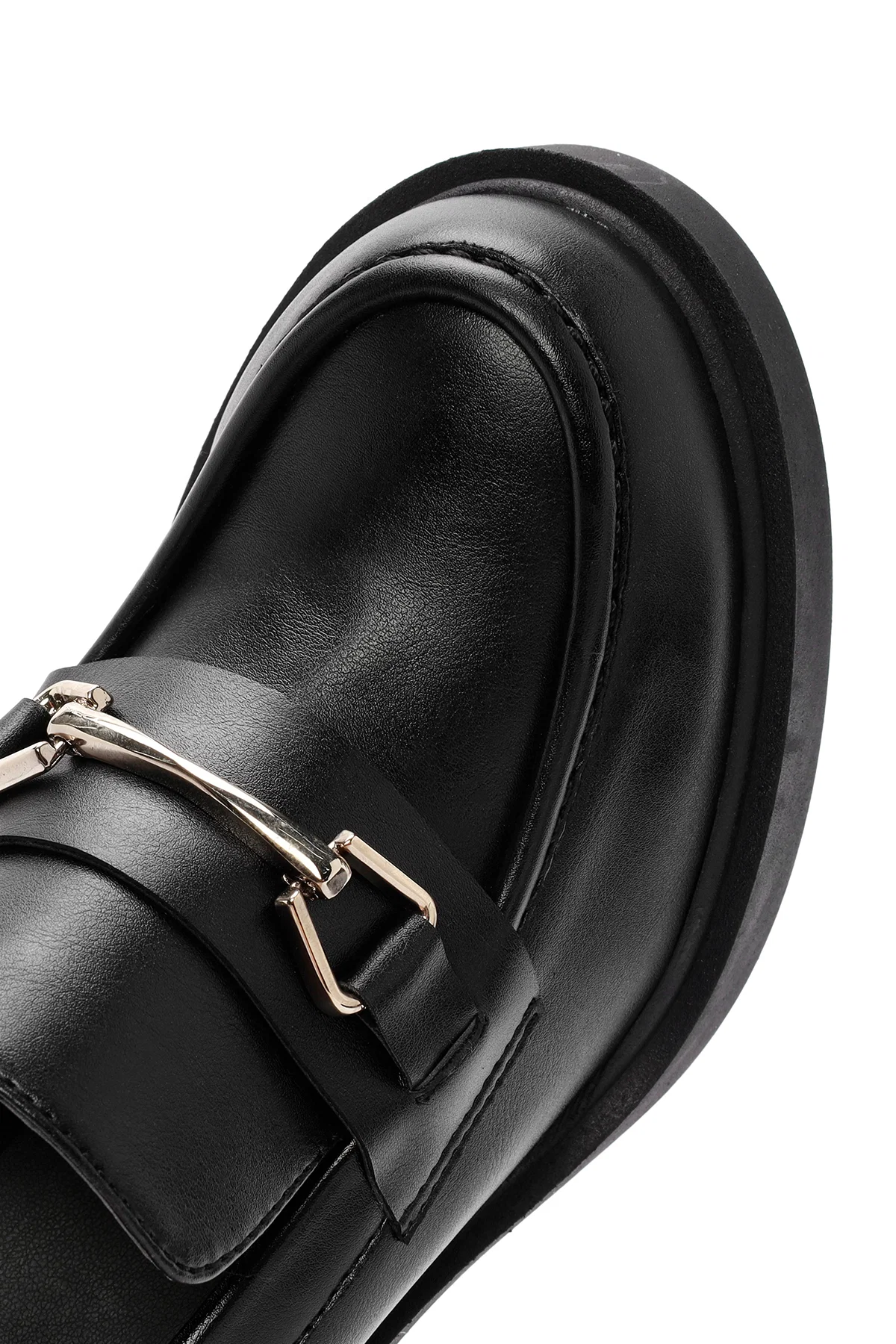 Kadın Siyah Kalın Topuklu Loafer - Image 10
