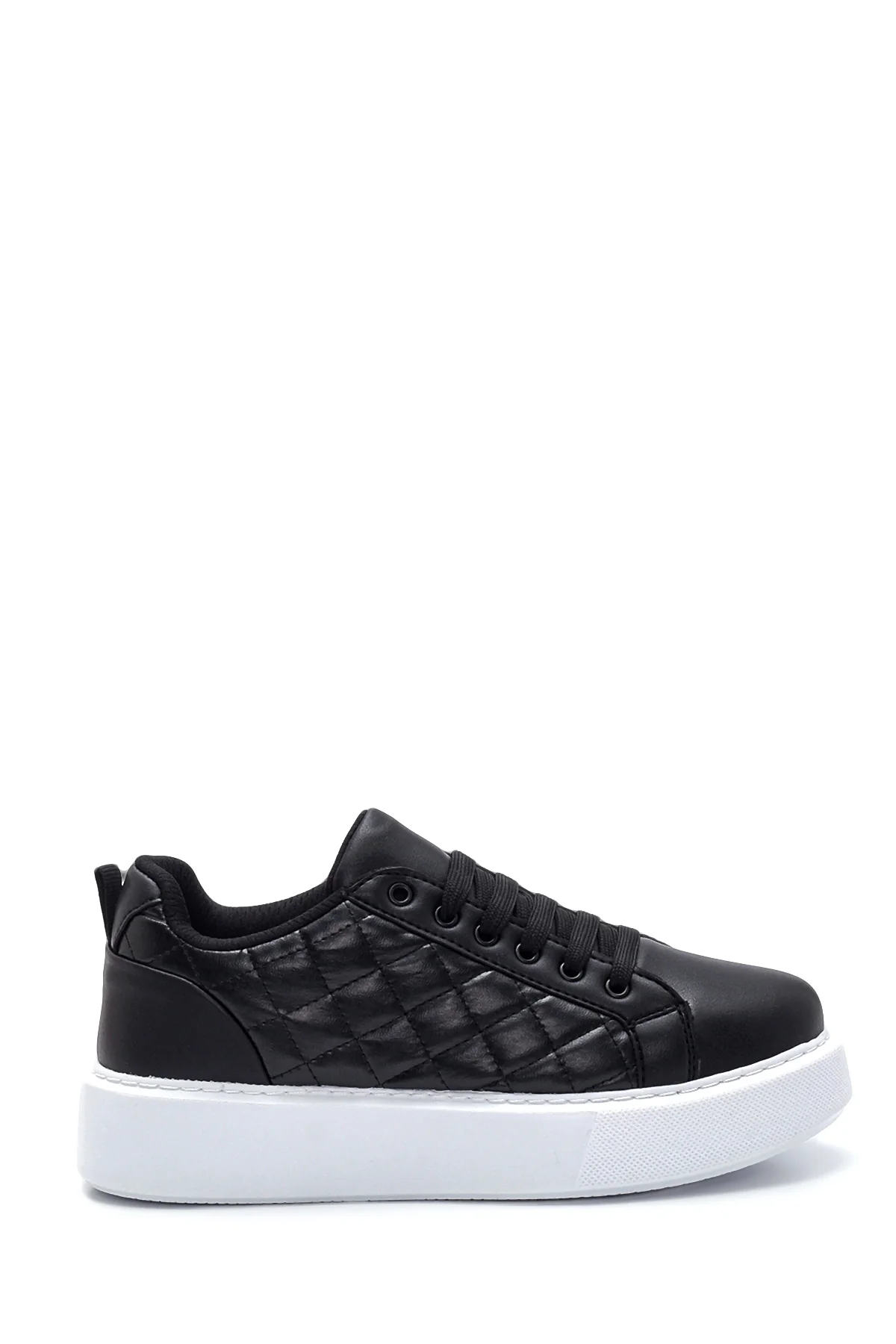 Kadın Siyah Kapitone Kalın Tabanlı Kapitone Sneaker