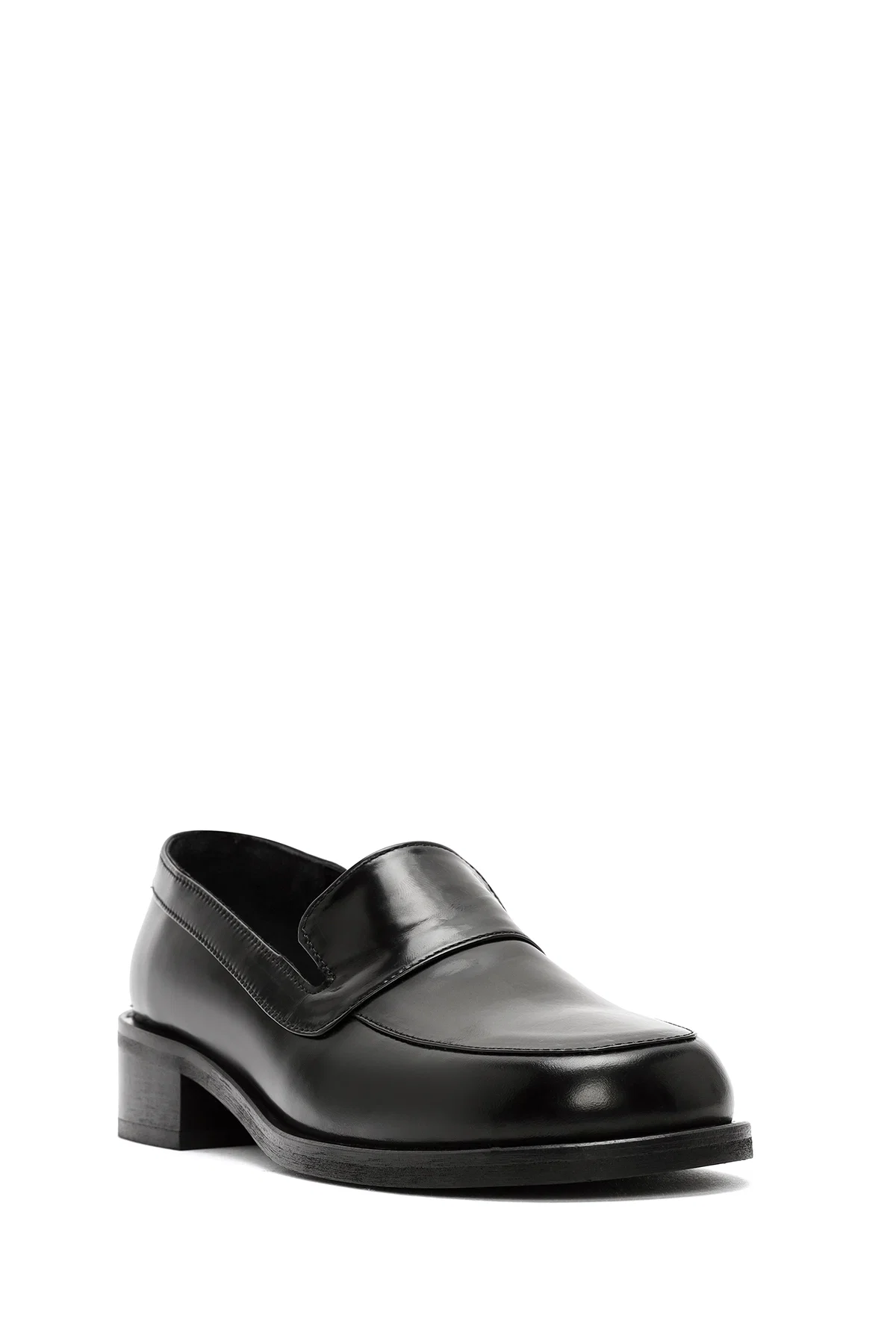 Kadın Siyah Klasik Deri Loafer - Image 7
