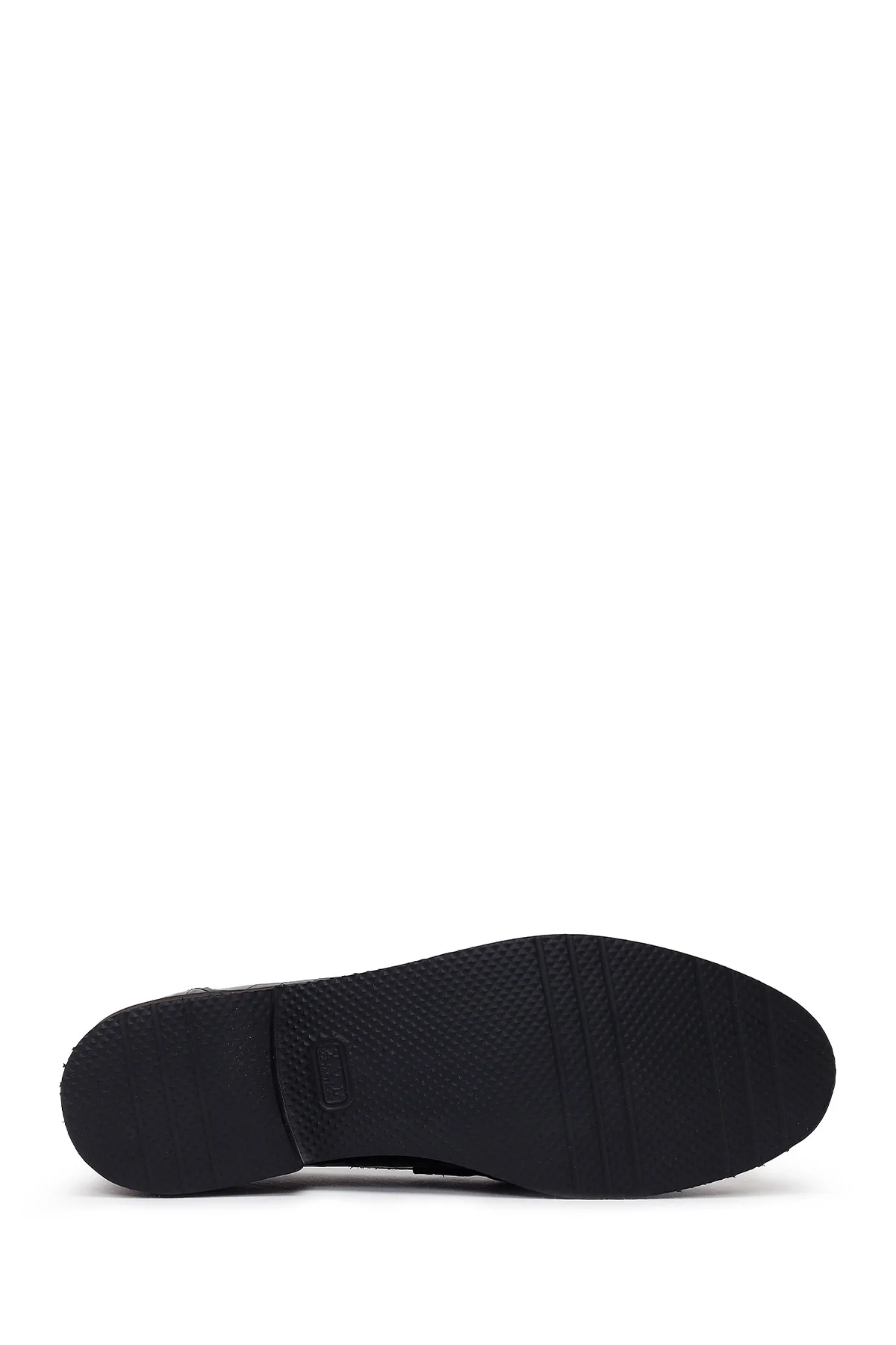 Kadın Siyah Kroko Desenli Zincir Detaylı Deri Maskülen Loafer - Image 5