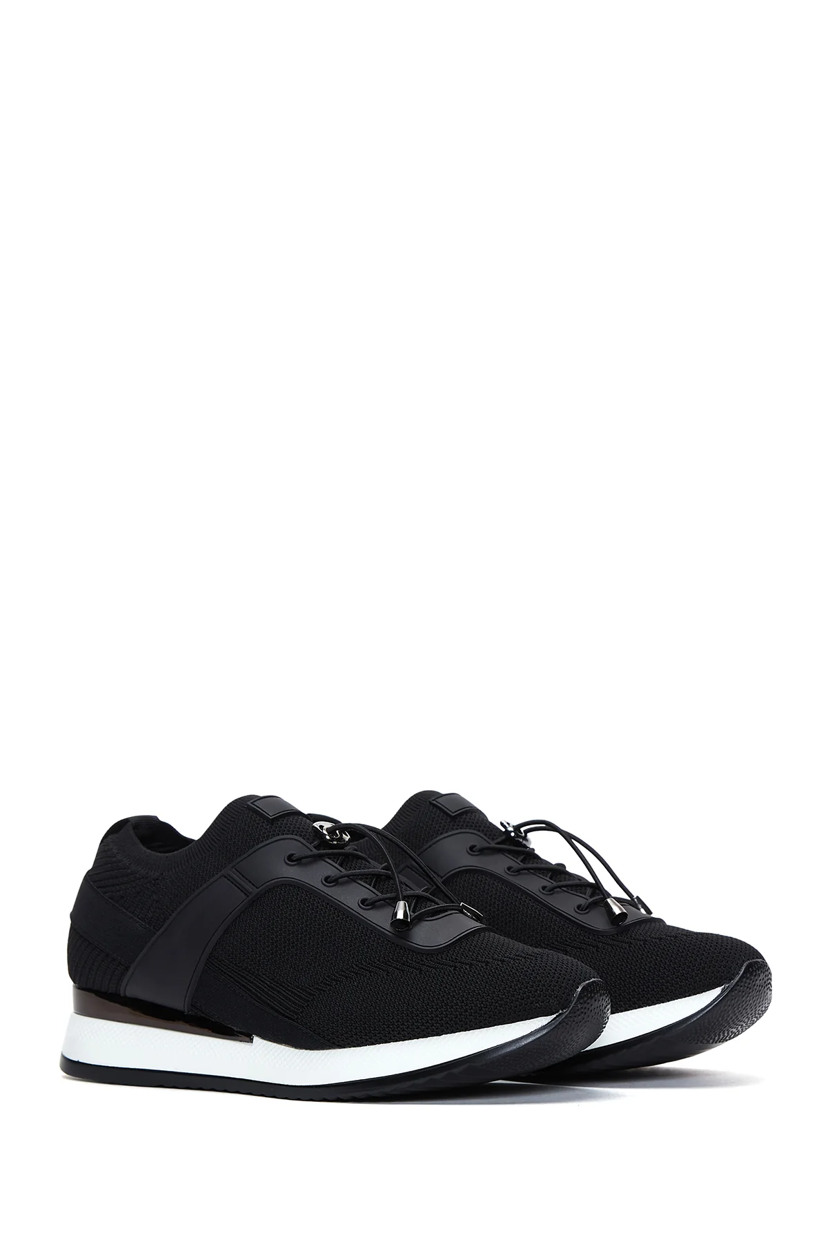 Kadın Siyah Kumaş Sneaker - Image 3