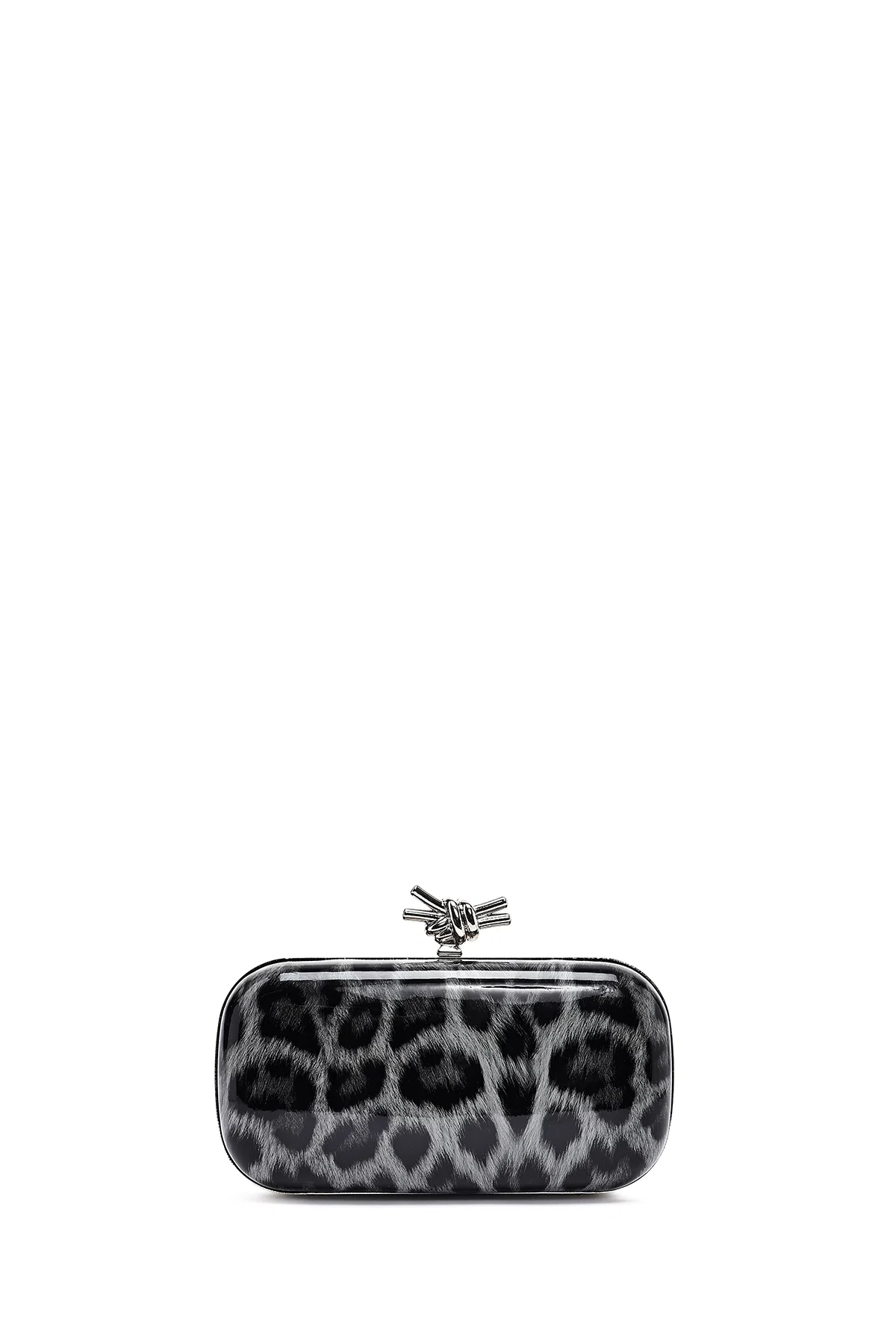 Kadın Siyah Leopar Desenli Uzun Zincir Asklı Mini Kutu Abiye Çanta - Image 3