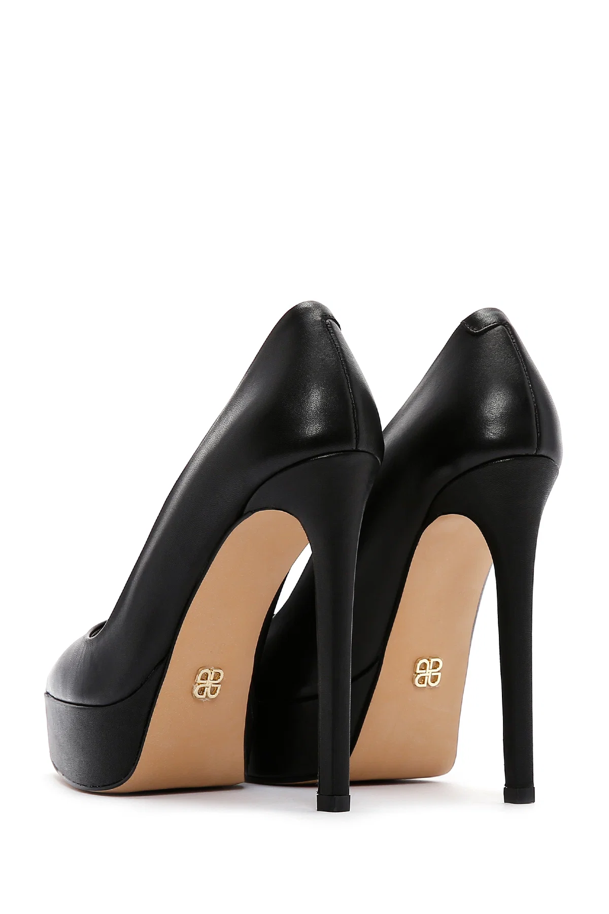 Kadın Siyah Platform Topuklu Deri Stiletto - Image 6