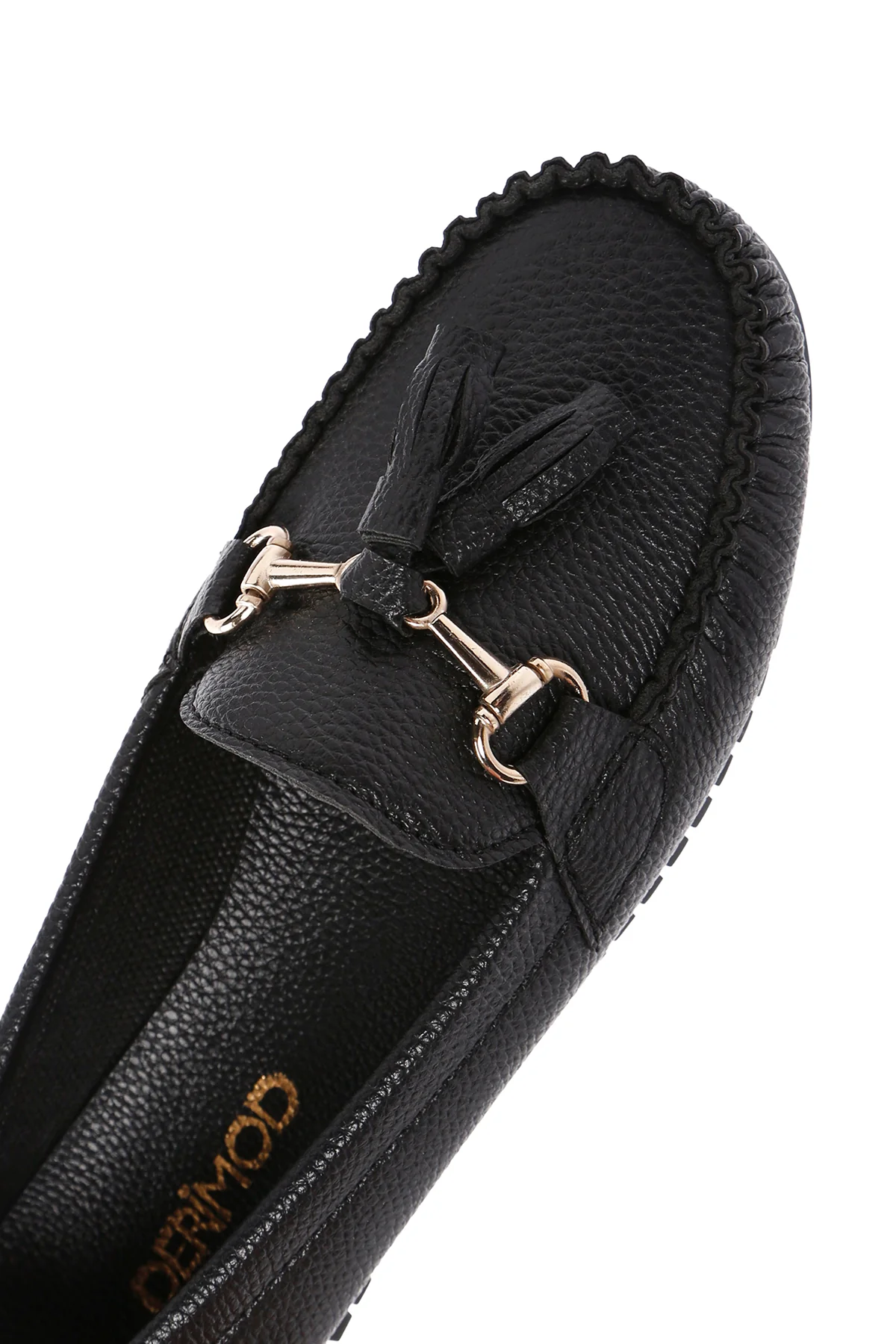 Kadın Siyah Püskül Detaylı Loafer - Image 10