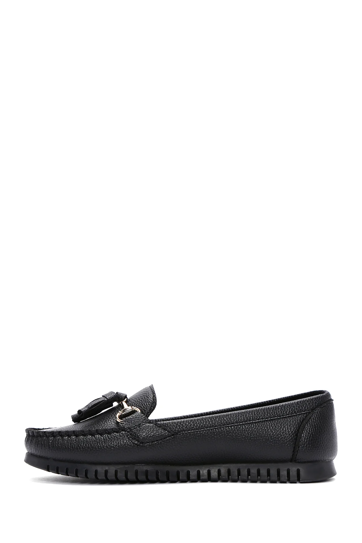 Kadın Siyah Püskül Detaylı Loafer - Image 2