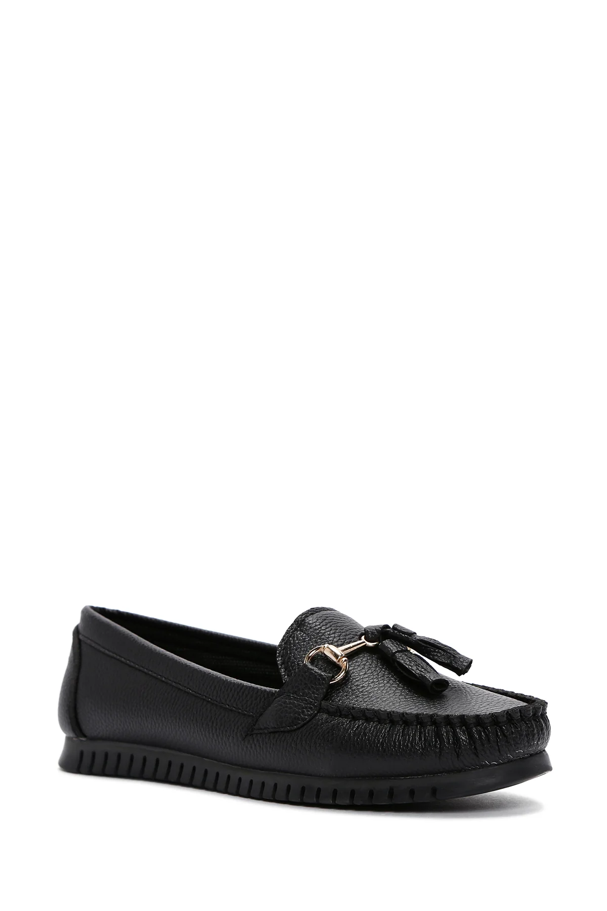 Kadın Siyah Püskül Detaylı Loafer - Image 6