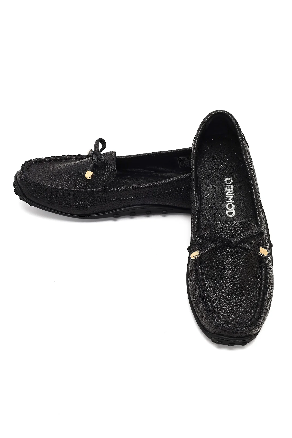 Kadın Siyah Püsküllü Deri Loafer - Image 10