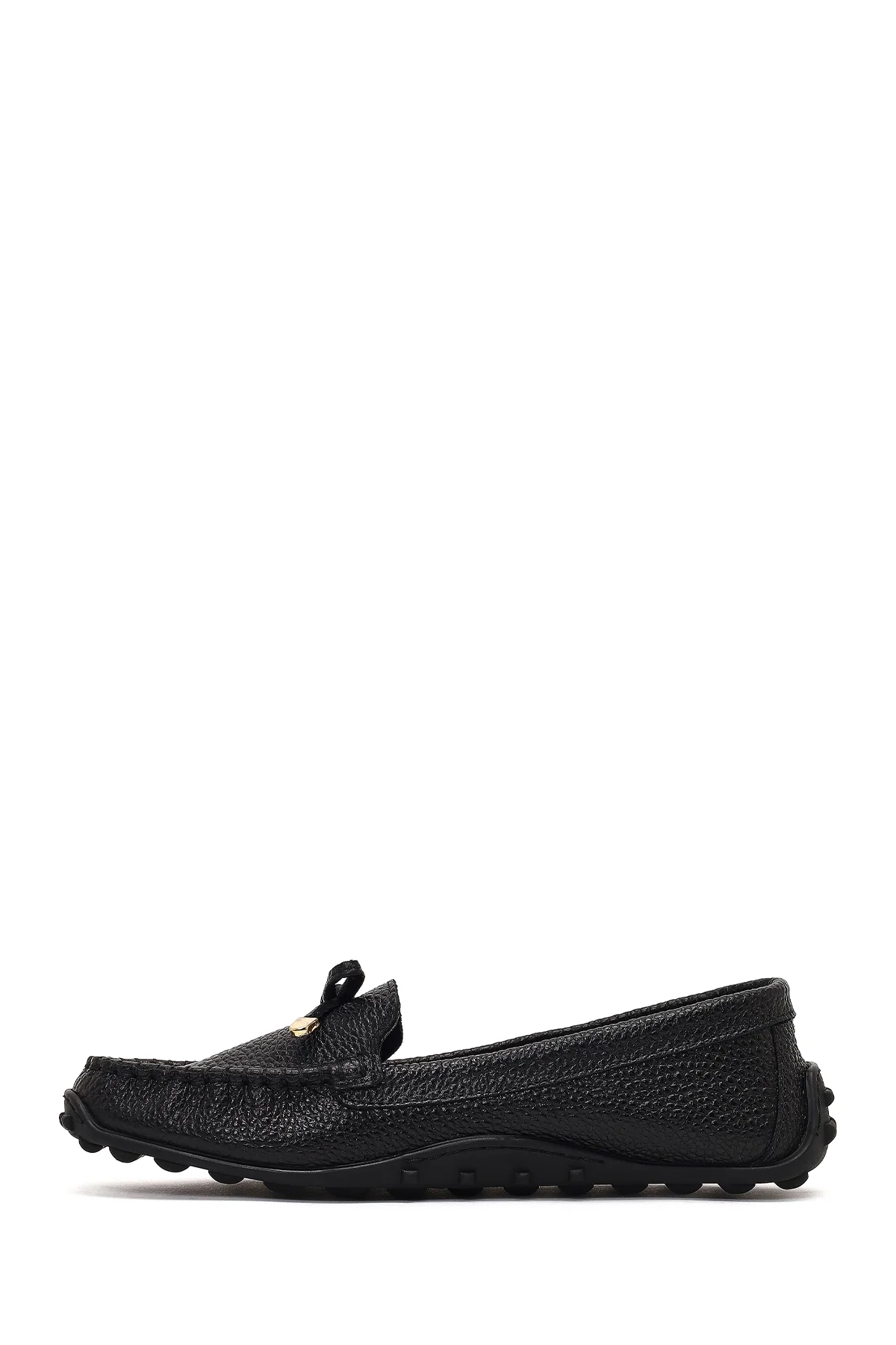 Kadın Siyah Püsküllü Deri Loafer - Image 2