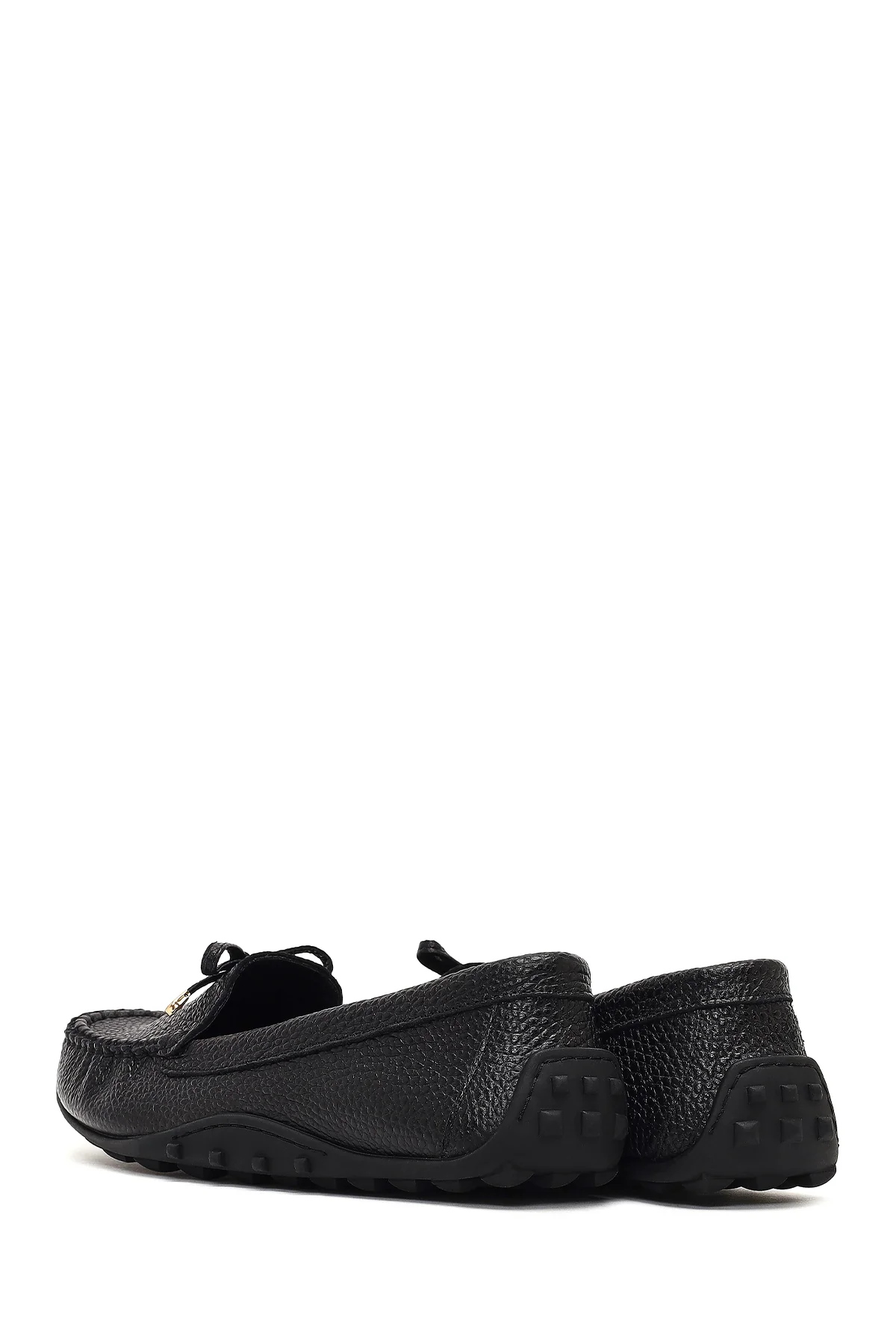 Kadın Siyah Püsküllü Deri Loafer - Image 5