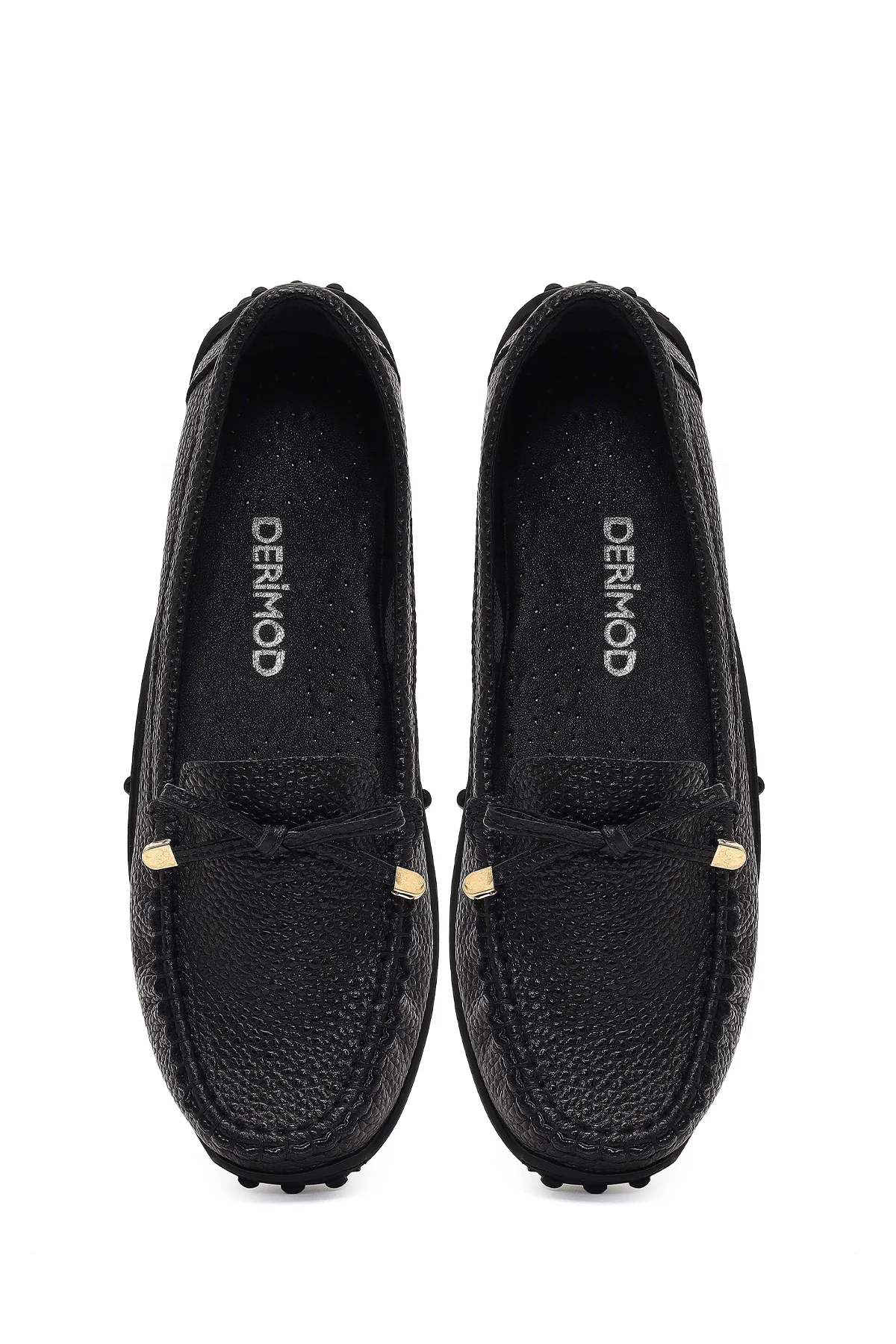 Kadın Siyah Püsküllü Deri Loafer - Image 7