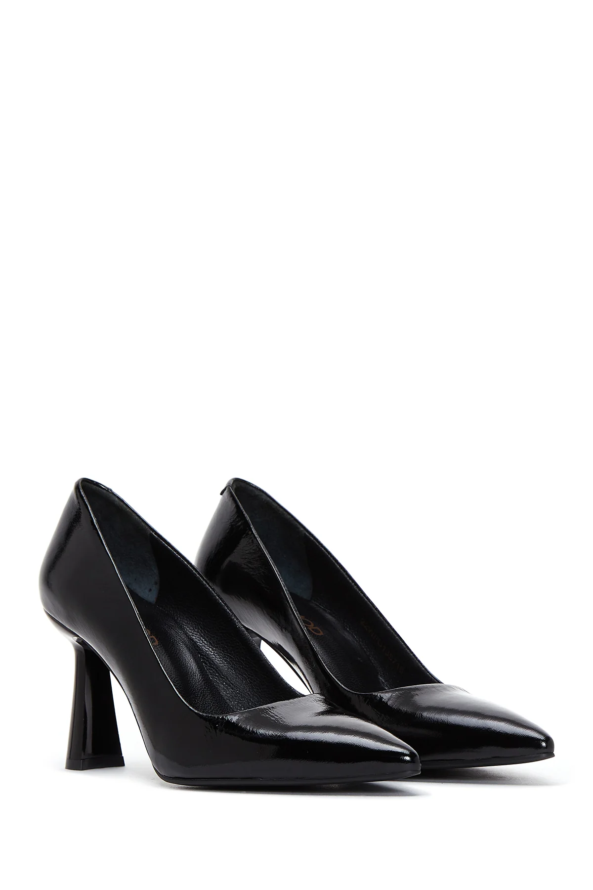 Kadın Siyah Rugan Deri İnce Topuklu Stiletto - Image 4