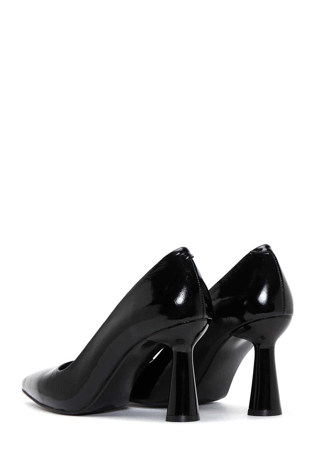 Kadın Siyah Rugan Deri İnce Topuklu Stiletto - Image 6