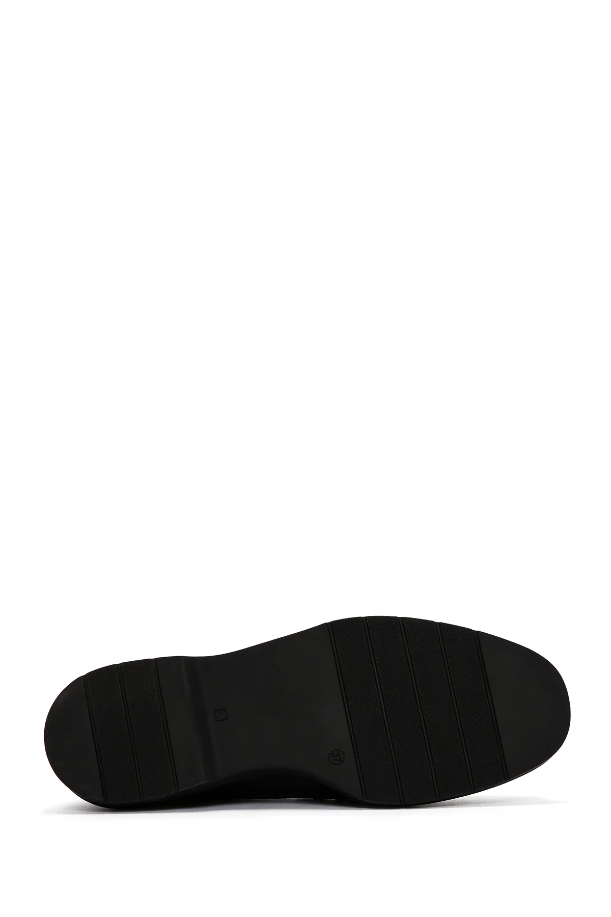 Kadın Siyah Rugan Deri Maskülen Loafer - Image 4