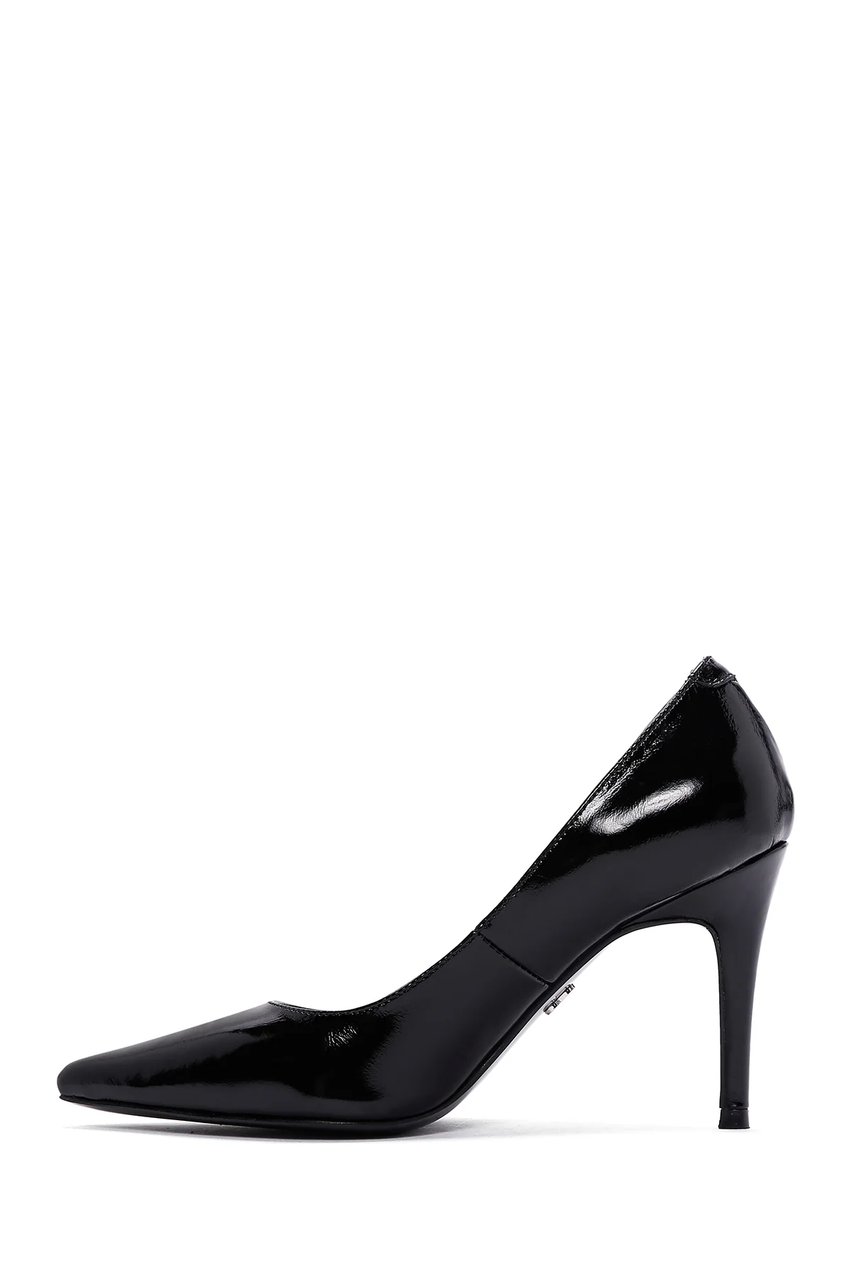 Kadın Siyah Rugan Deri Stiletto - Image 3