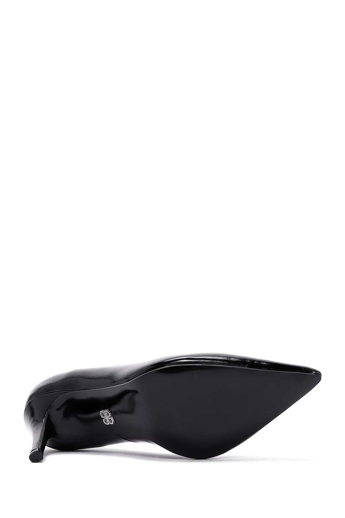 Kadın Siyah Rugan Deri Stiletto - Image 5