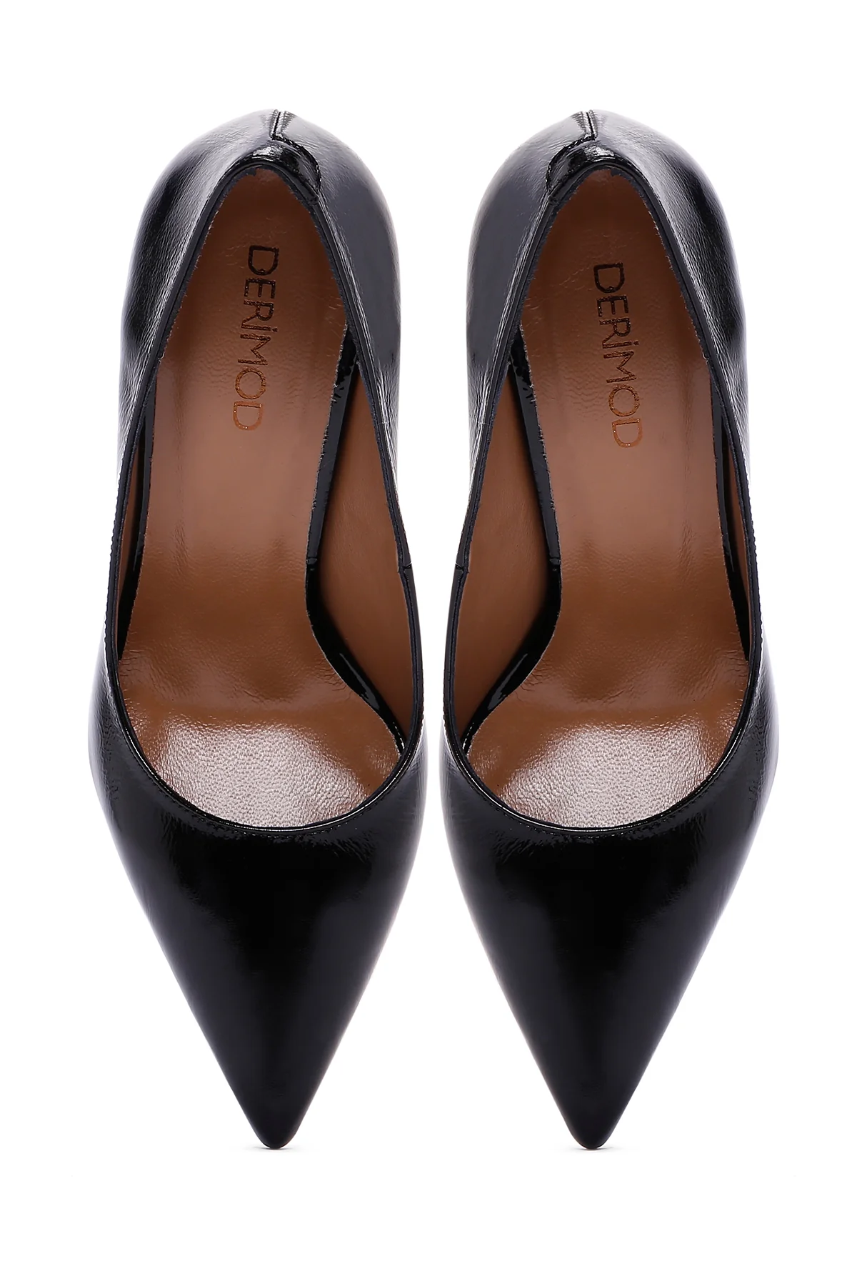 Kadın Siyah Rugan Deri Stiletto - Image 7