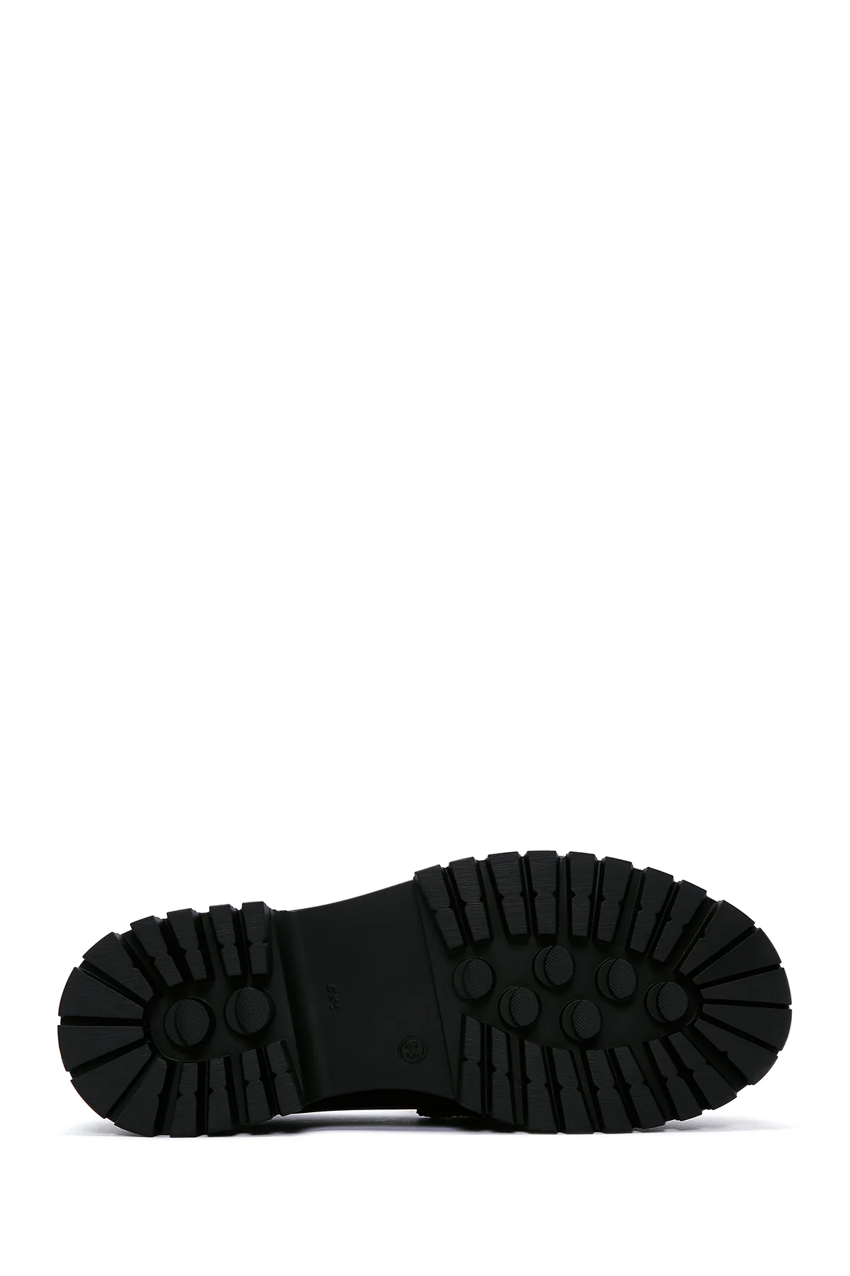 Kadın Siyah Rugan Deri Taşlı Maskülen Loafer - Image 5