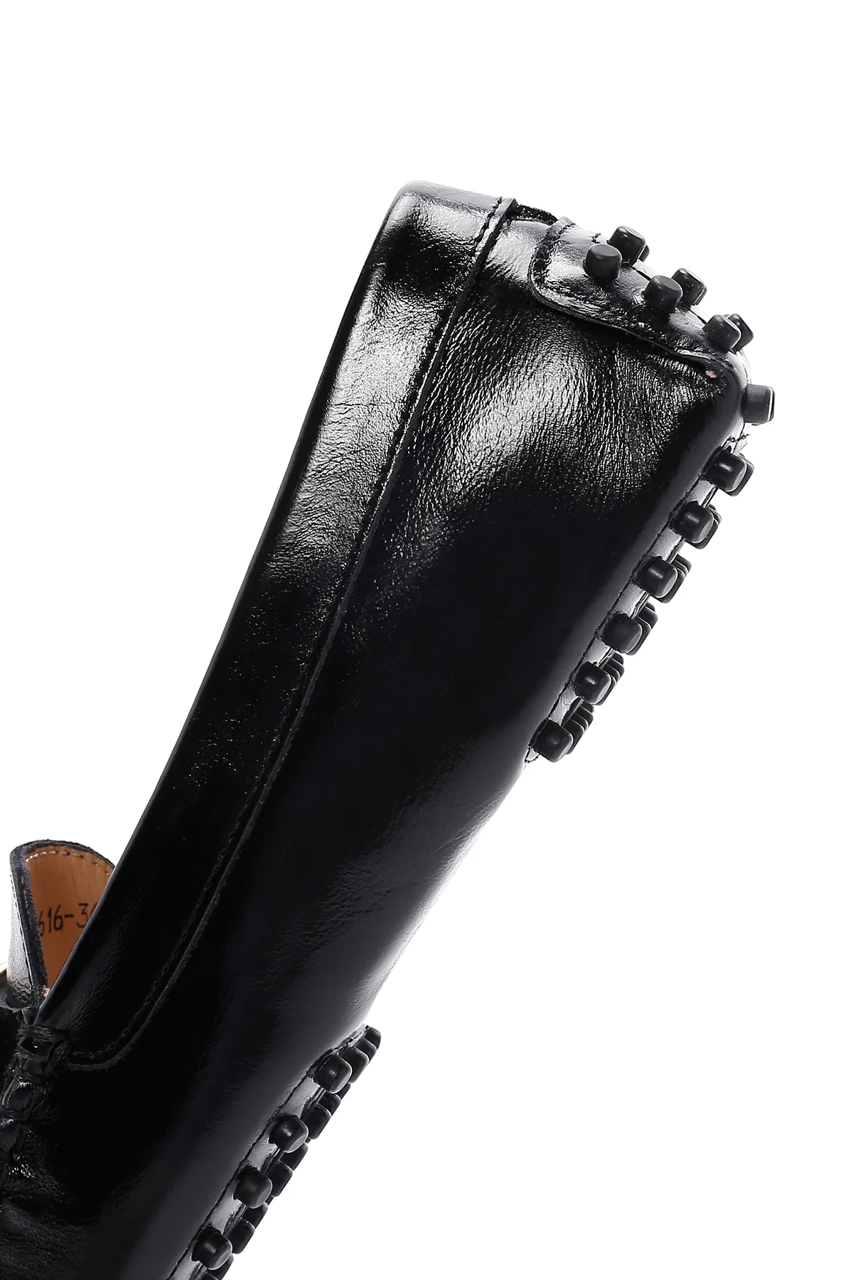 Kadın Siyah Rugan Deri Tokalı Loafer - Image 7