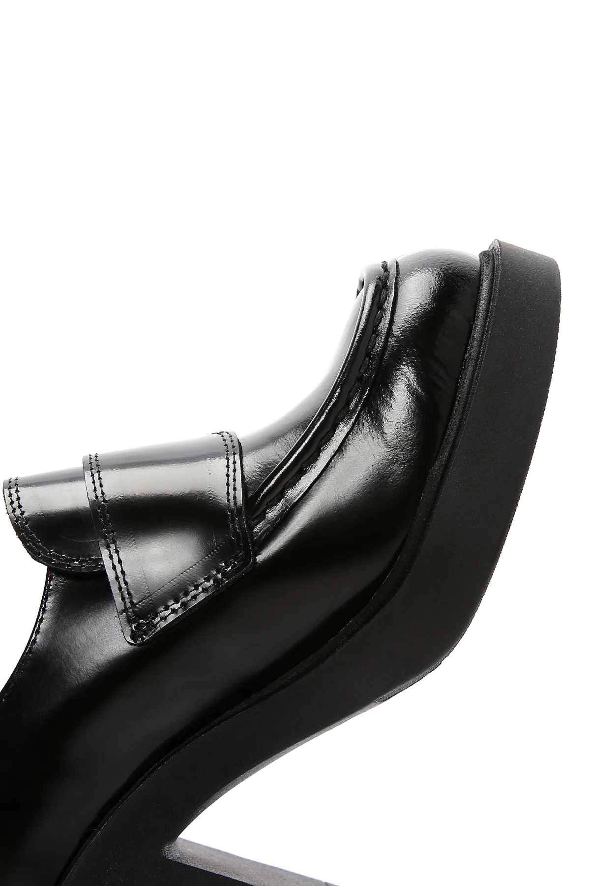 Kadın Siyah Rugan Deri Topuklu Loafer - Image 10