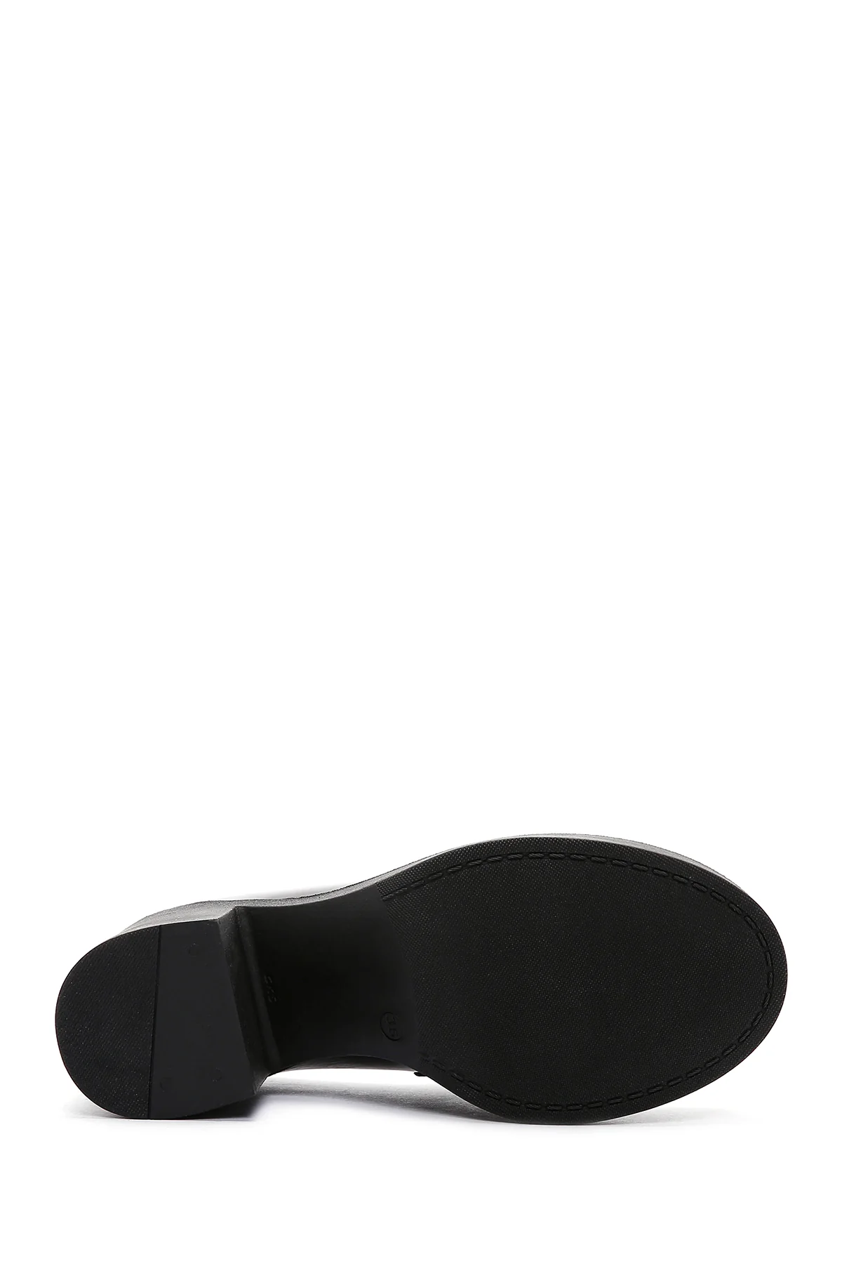 Kadın Siyah Rugan Deri Topuklu Loafer - Image 5