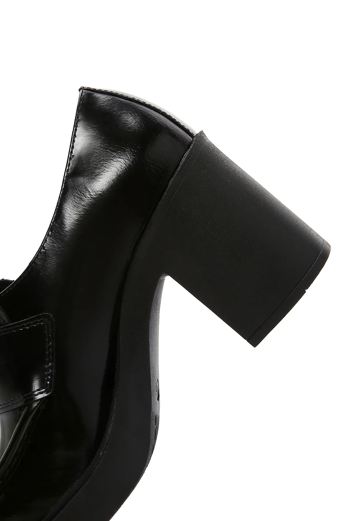 Kadın Siyah Rugan Deri Topuklu Loafer - Image 8