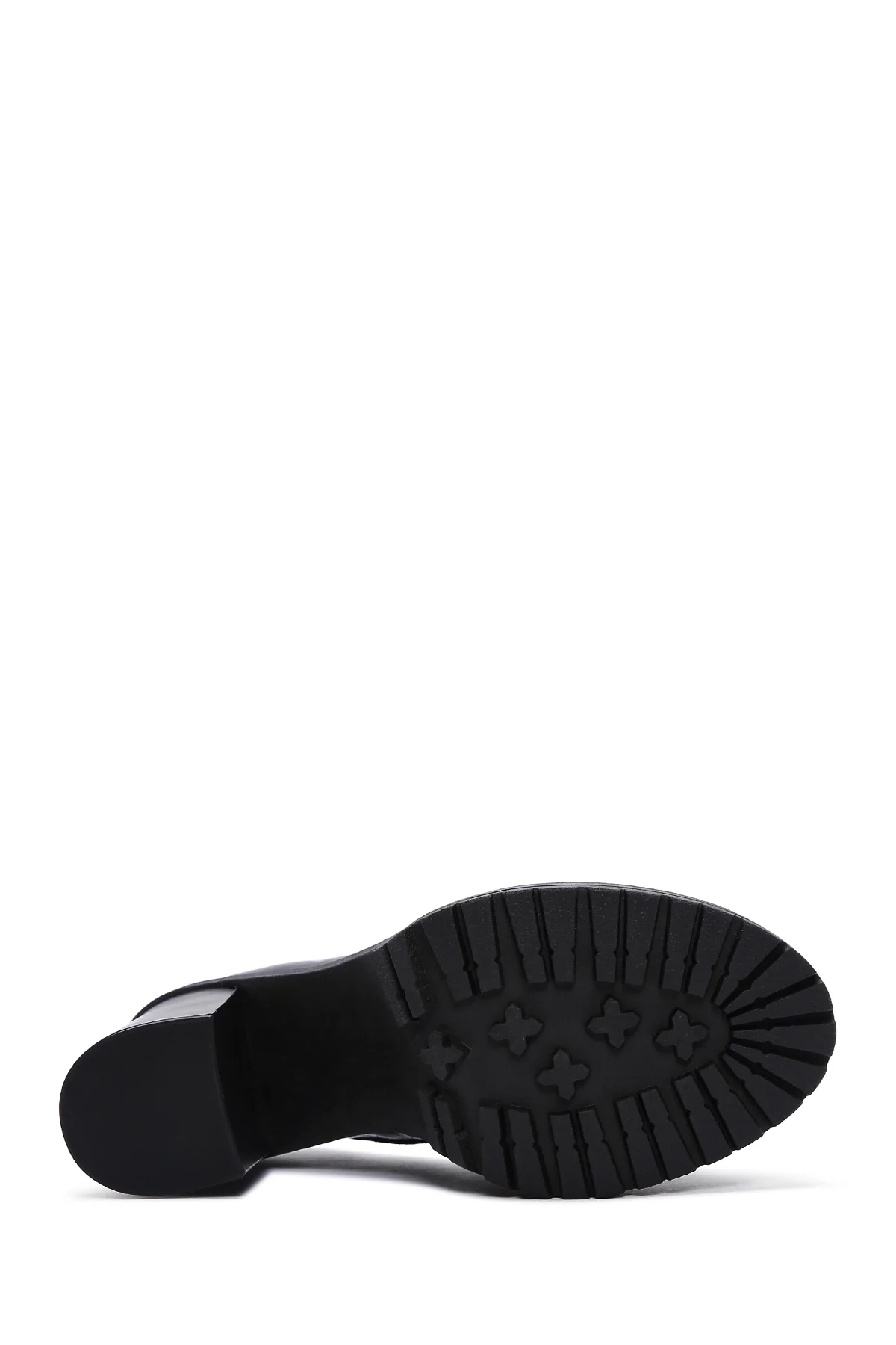 Kadın Siyah Rugan Deri Topuklu Loafer - Image 6