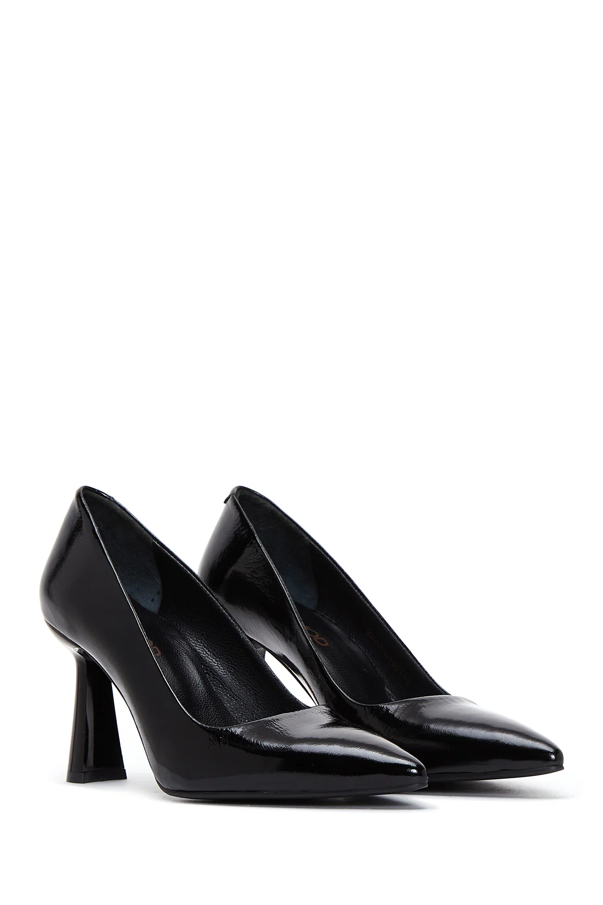 Kadın Siyah Rugan Deri Topuklu Stiletto - Image 3