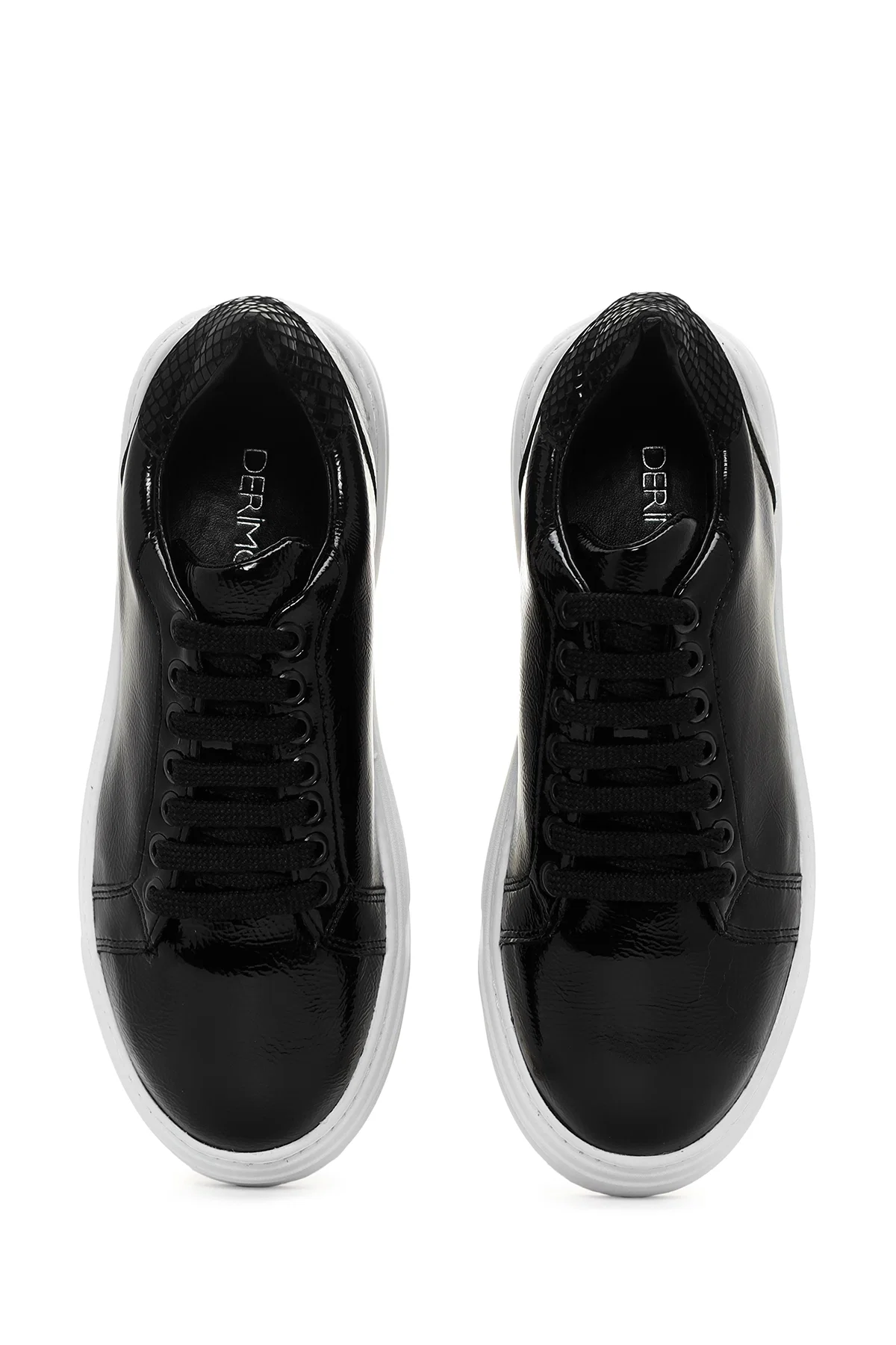 Kadın Siyah Rugan Kalın Tabanlı Sneaker - Image 6