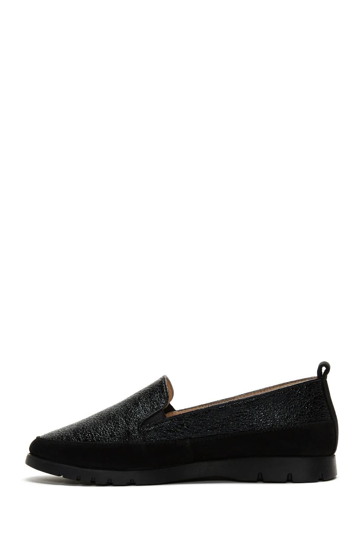 Kadın Siyah Simli Deri Comfort Loafer - Image 2