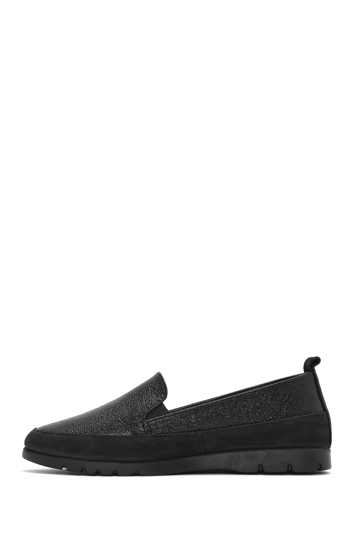 Kadın Siyah Simli Deri Konfor Loafer - Image 3