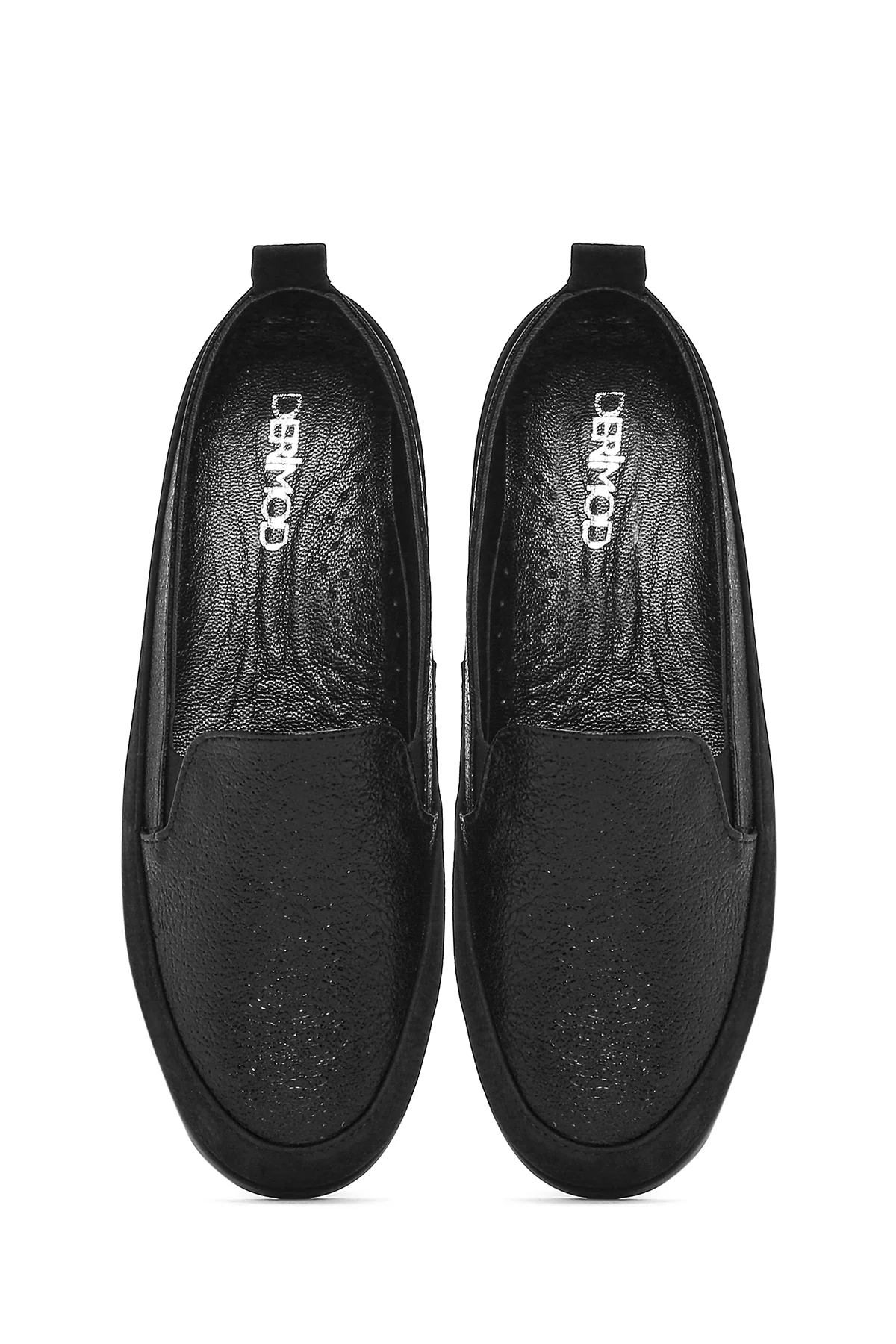 Kadın Siyah Simli Deri Konfor Loafer - Image 4