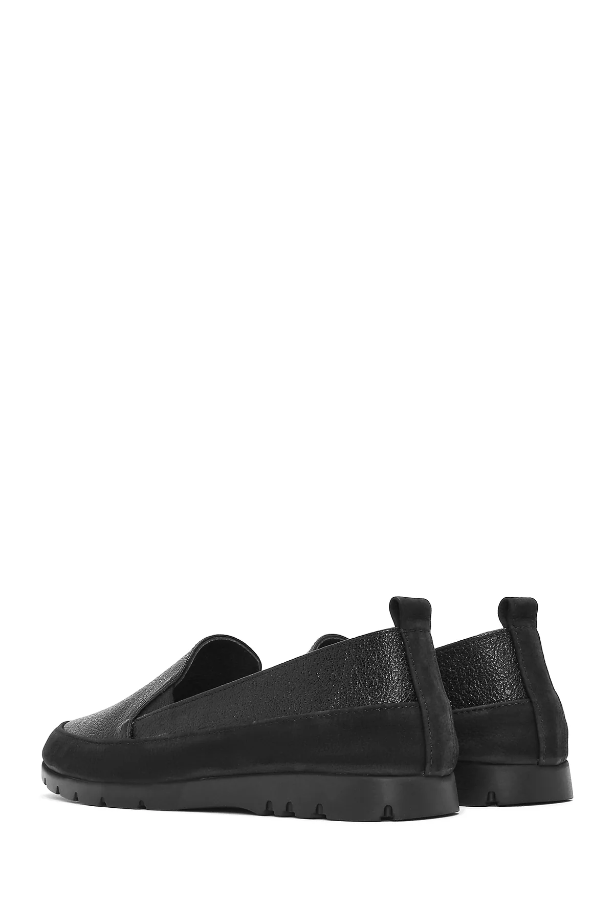 Kadın Siyah Simli Deri Konfor Loafer - Image 6