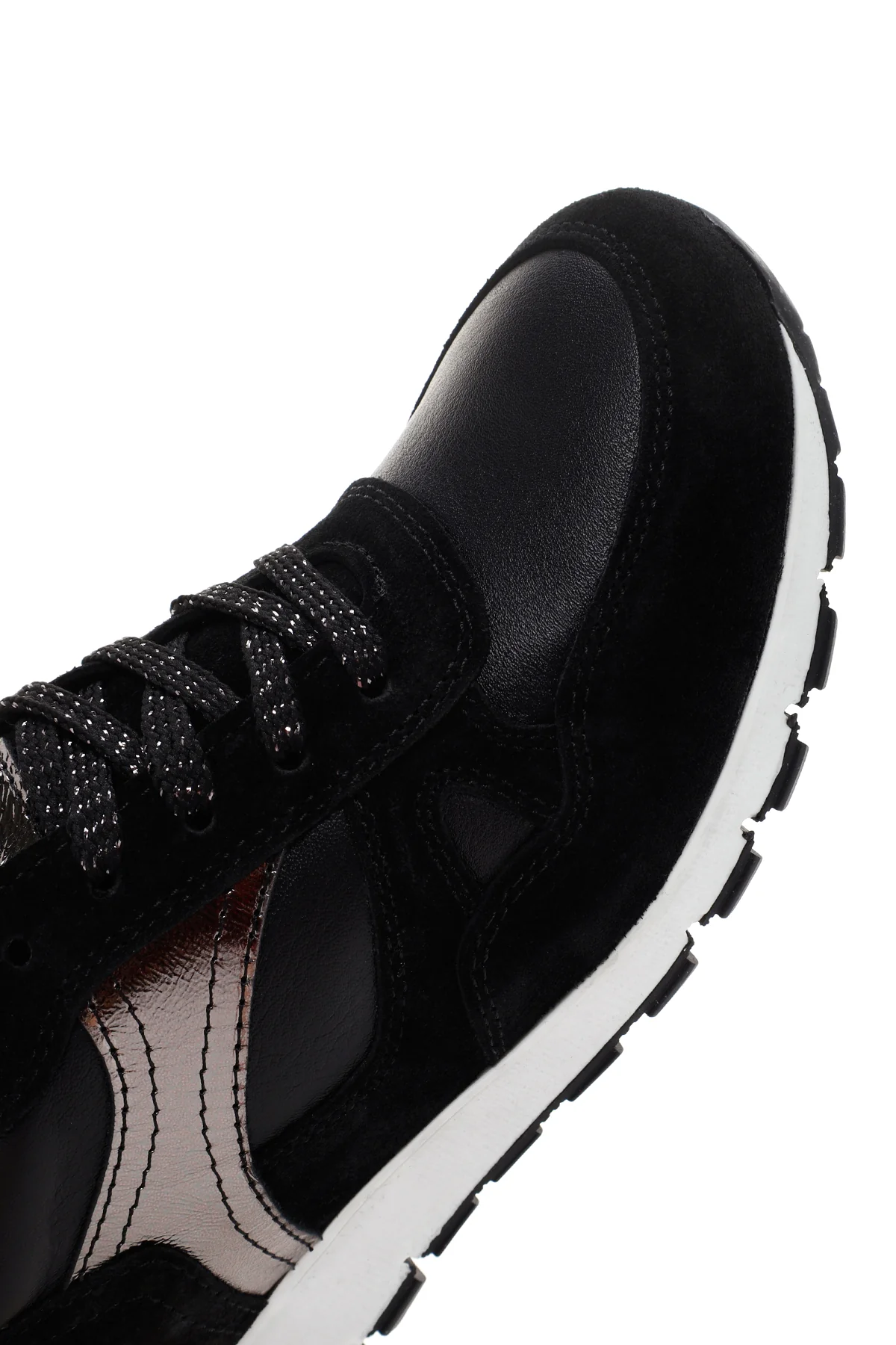 Kadın Siyah Süet Deri Detaylı Sneaker - Image 9