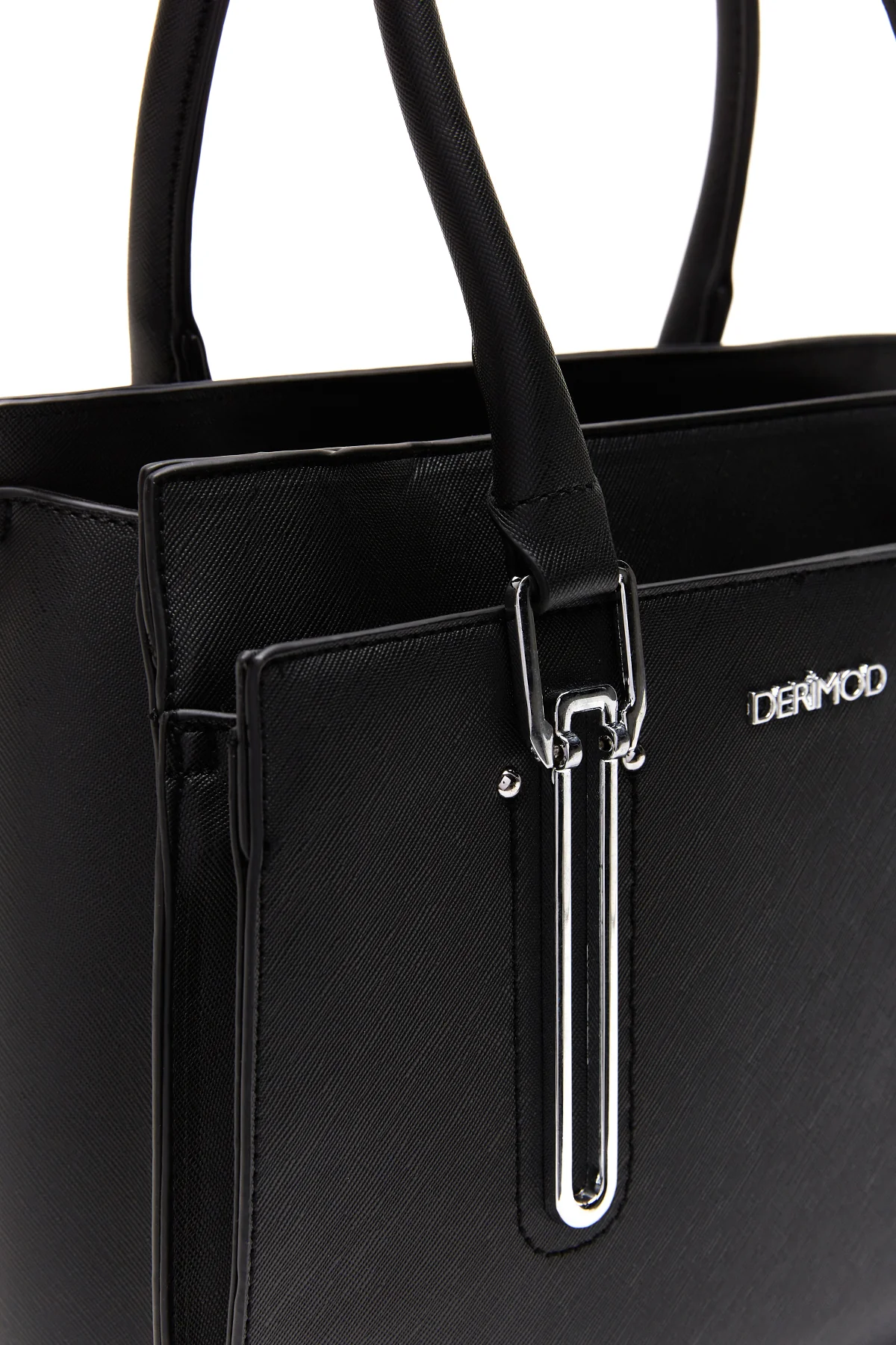 Kadın Siyah Suni Deri Kol Çantası - Image 6
