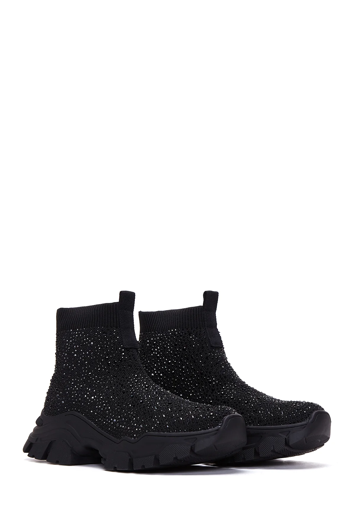 Kadın Siyah Taşlı Bilekli Sneaker - Image 3