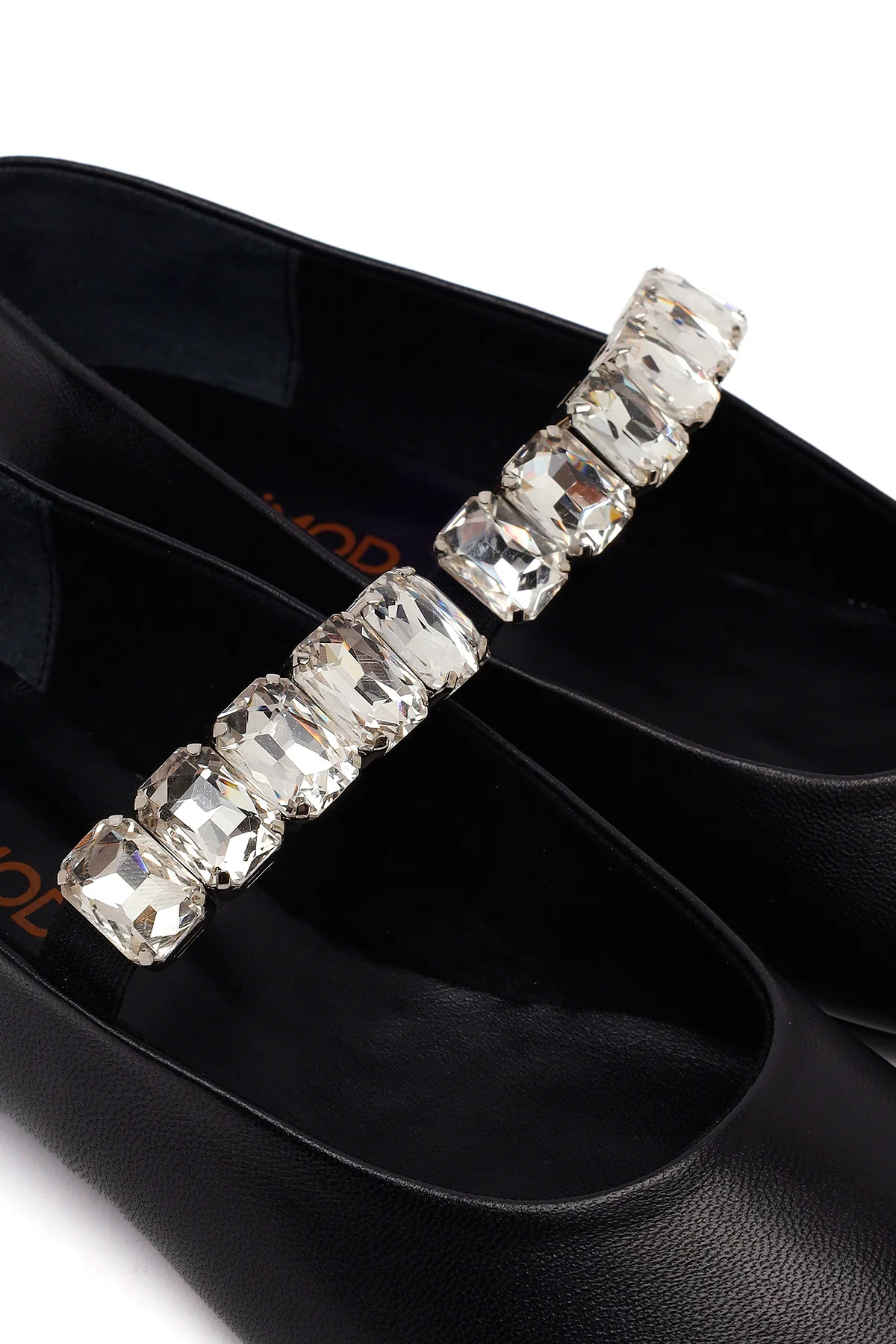 Kadın Siyah Taşlı Deri Babet - Image 11