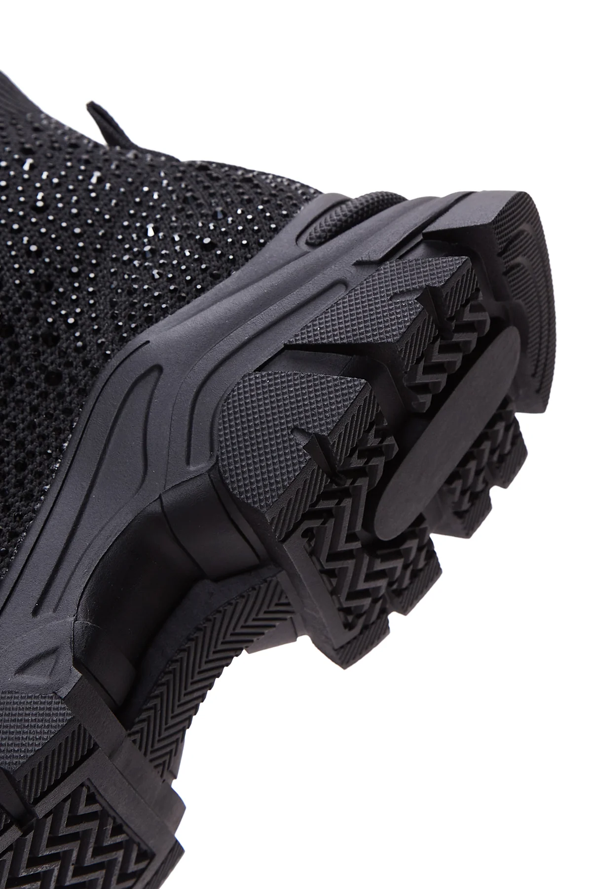 Kadın Siyah Taşlı Kalın Tabanlı Bilekli Sneaker - Image 7