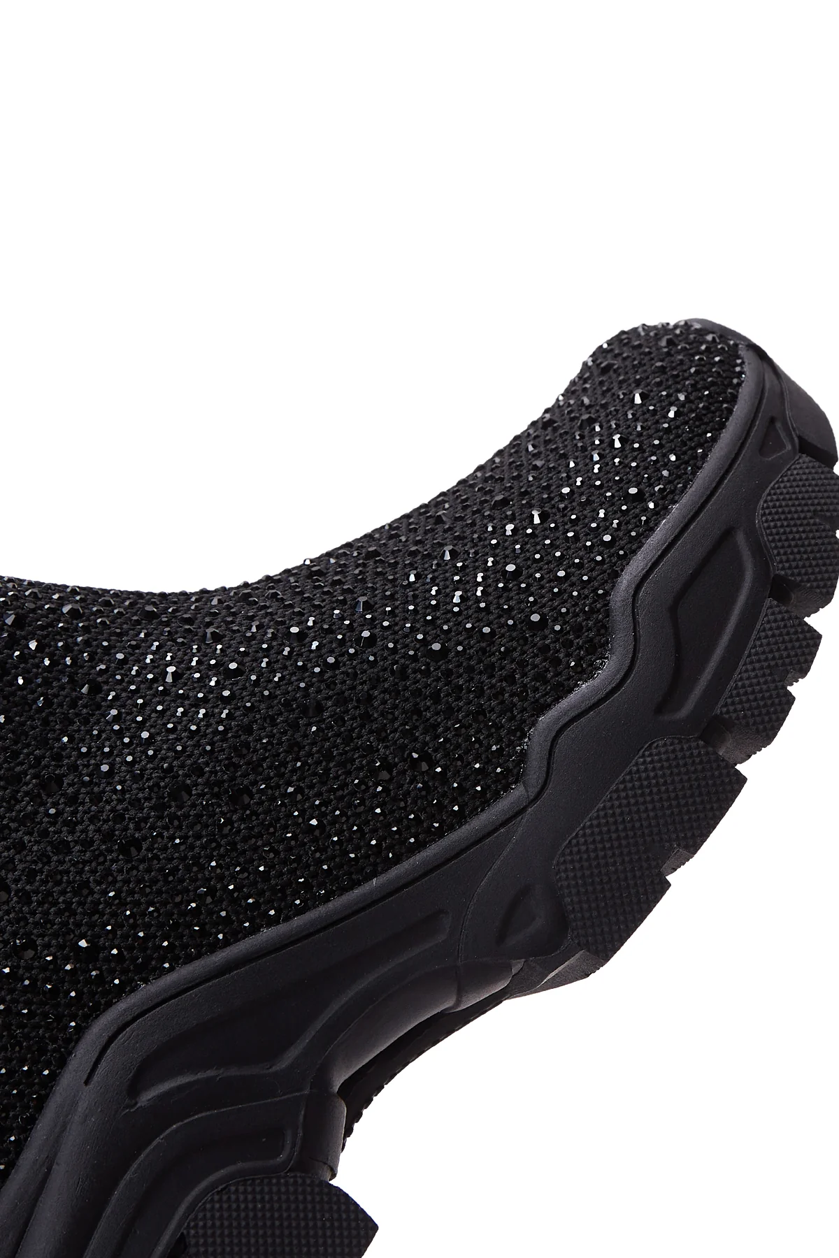 Kadın Siyah Taşlı Kalın Tabanlı Bilekli Sneaker - Image 8