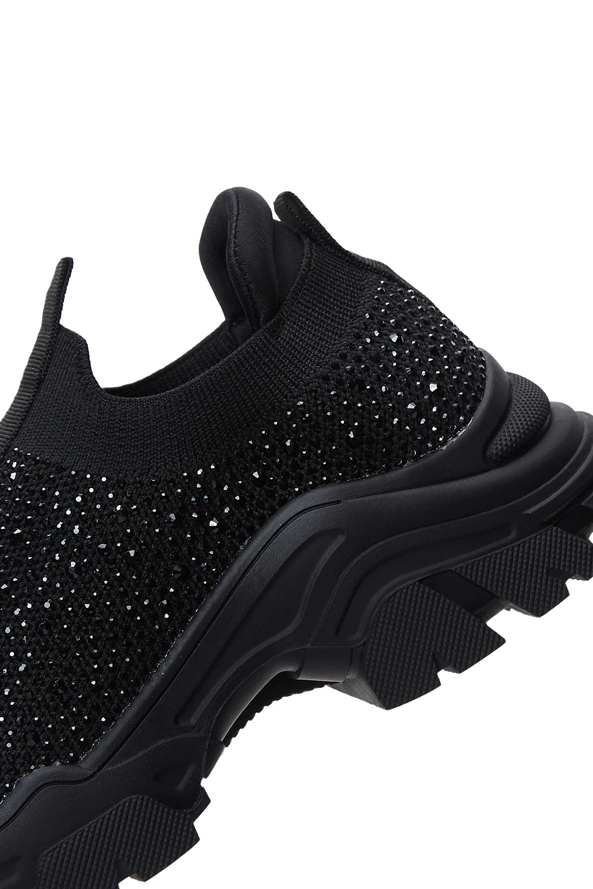 Kadın Siyah Taşlı Kalın Tabanlı Sneaker - Image 10