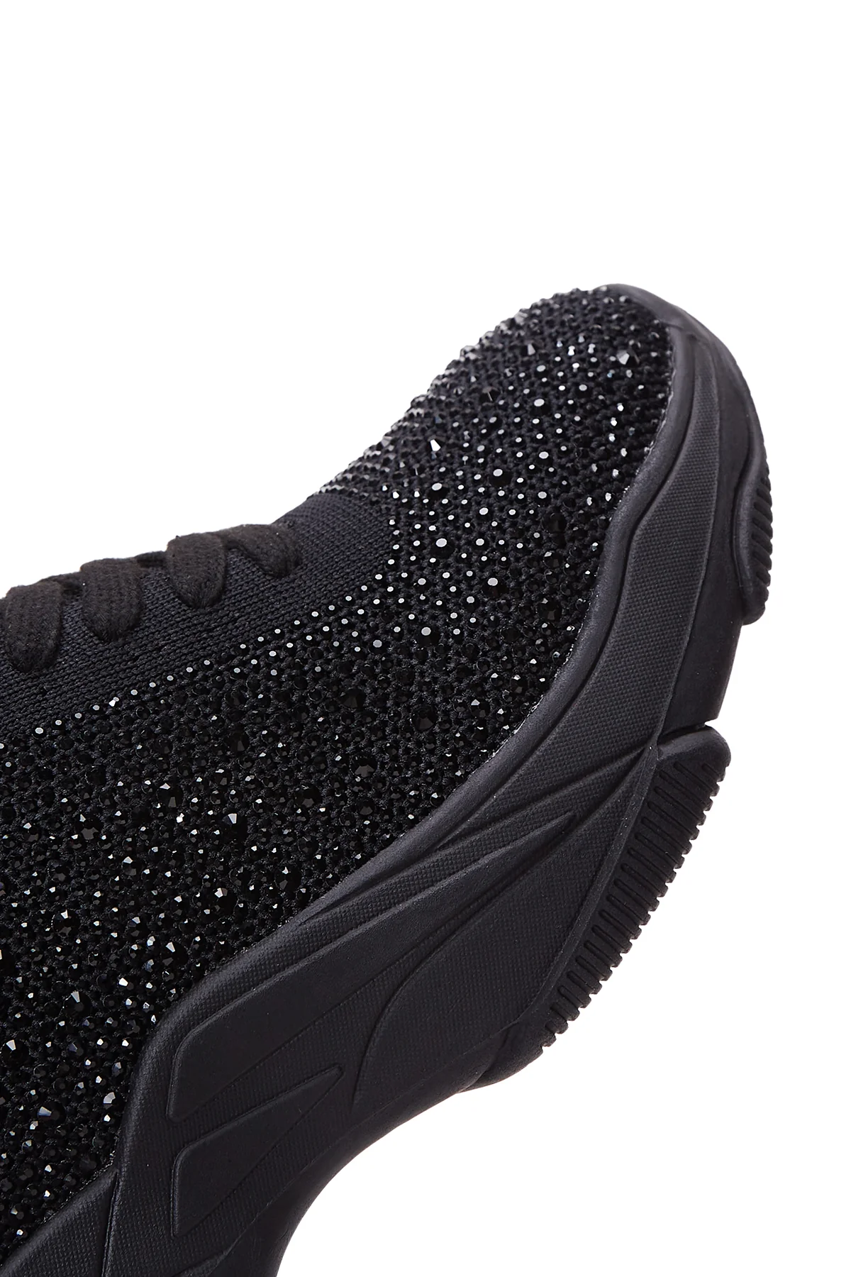 Kadın Siyah Taşlı Kalın Tabanlı Sneaker - Image 7