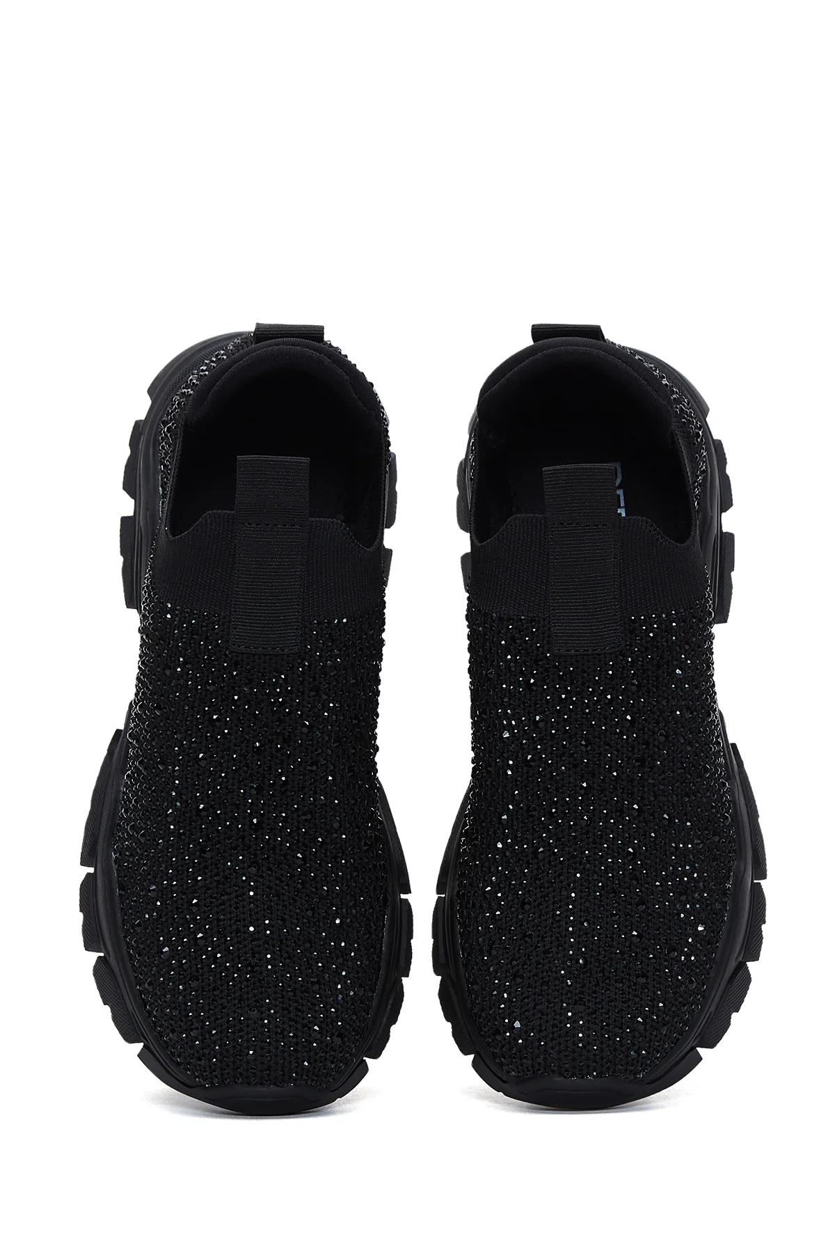 Kadın Siyah Taşlı Kalın Tabanlı Sneaker - Image 6