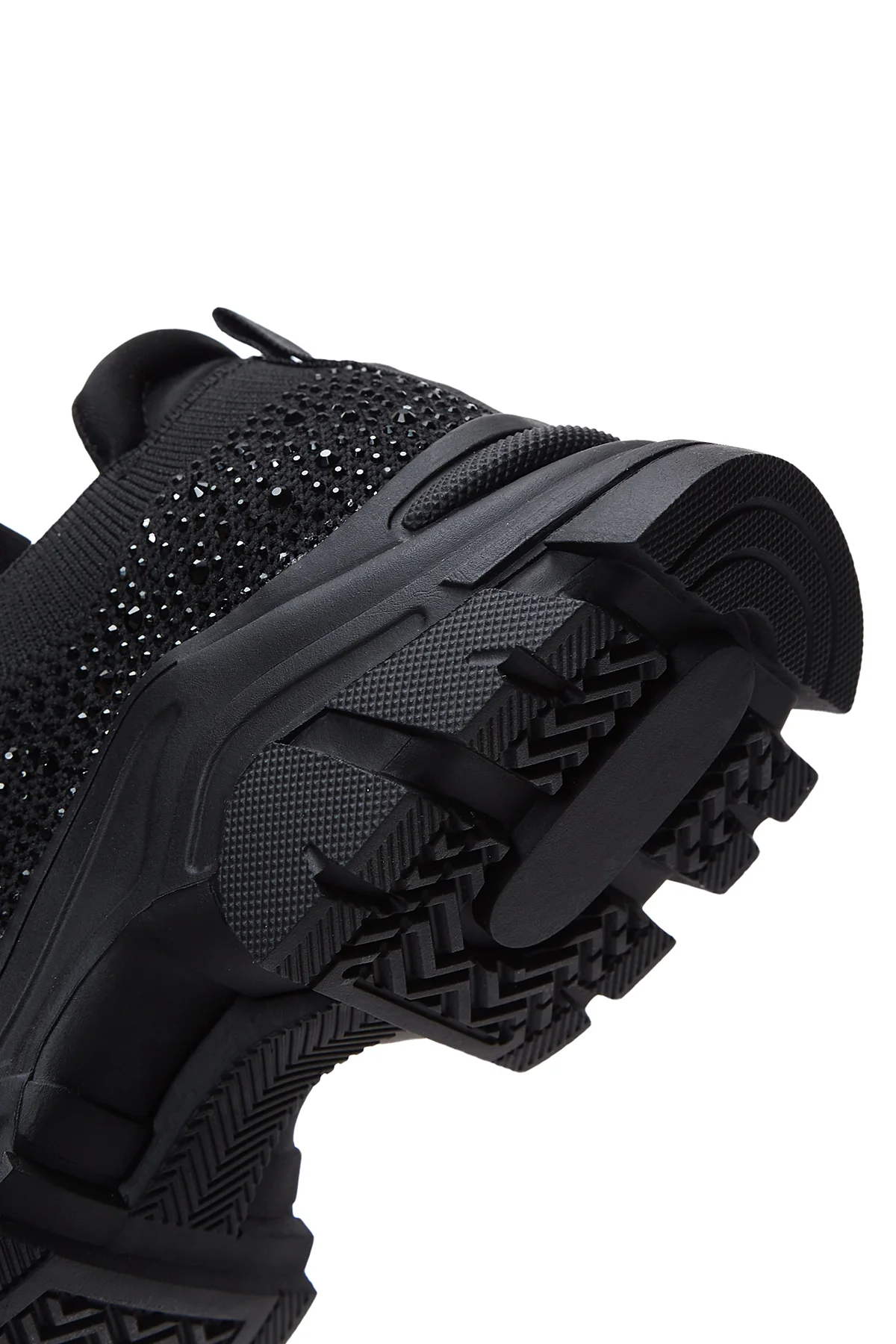 Kadın Siyah Taşlı Kalın Tabanlı Sneaker - Image 8