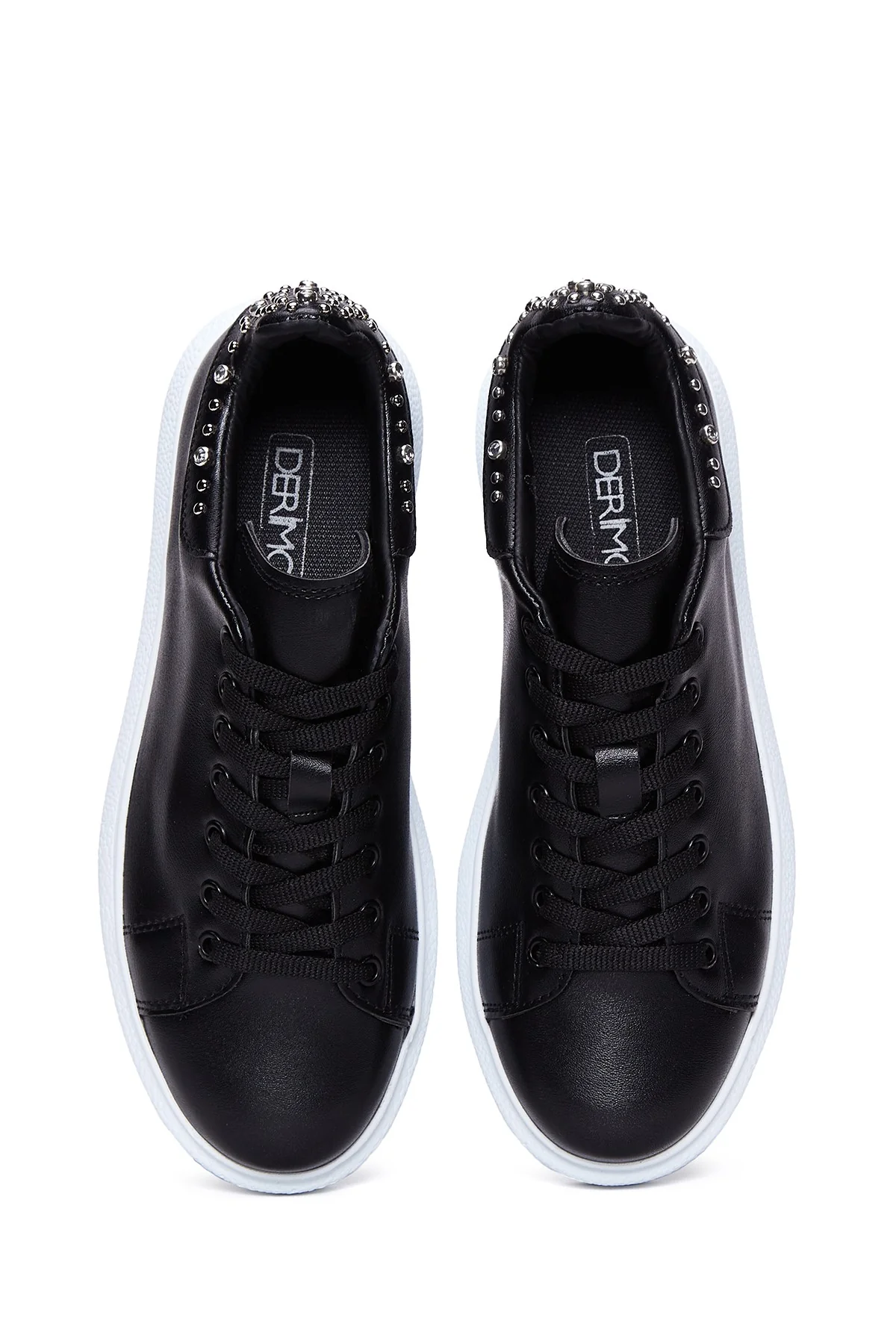 Kadın Siyah Taşlı Kalın Tabanlı Sneaker - Image 6