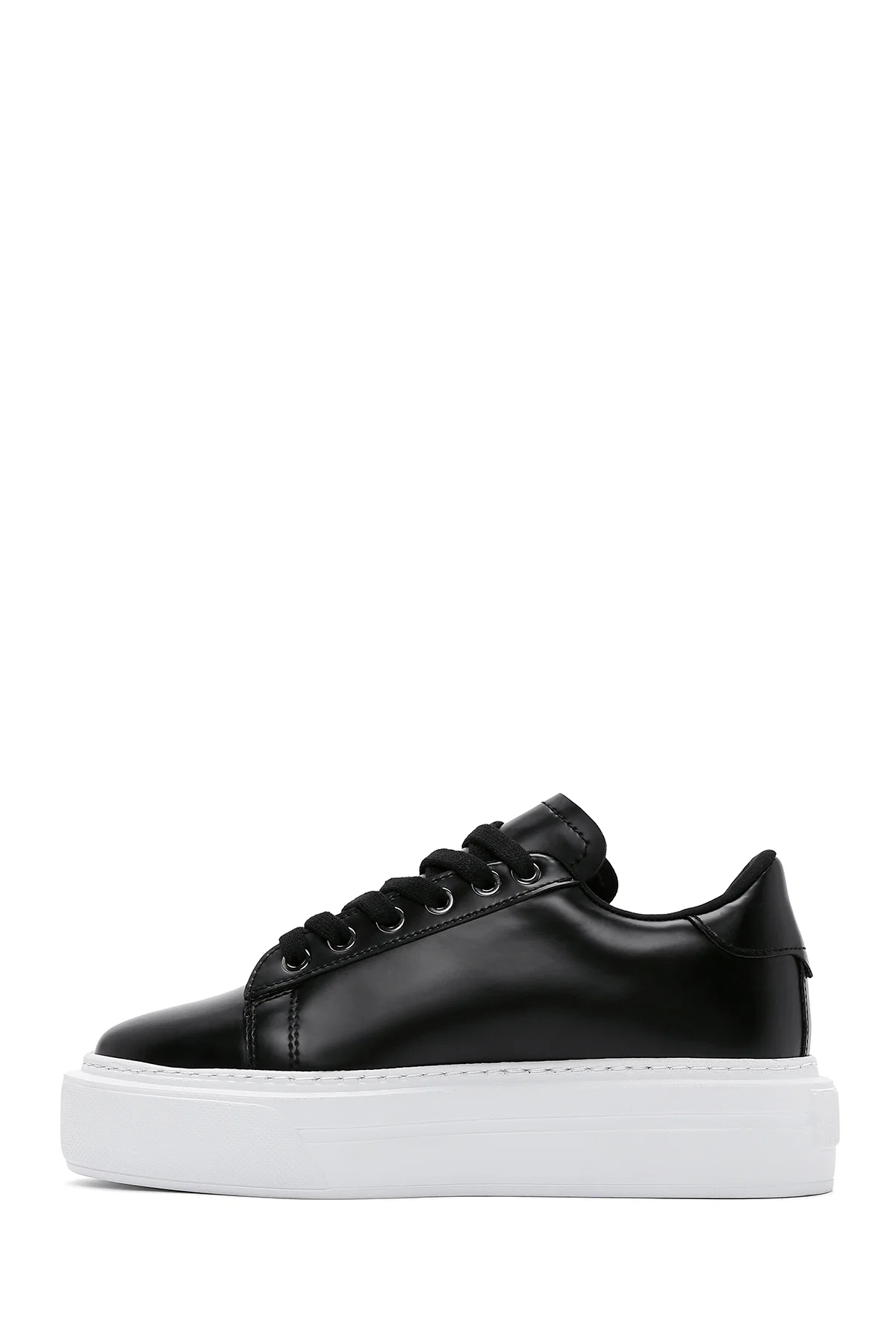 Kadın Siyah Taşlı Kalın Tabanlı Sneaker - Image 2