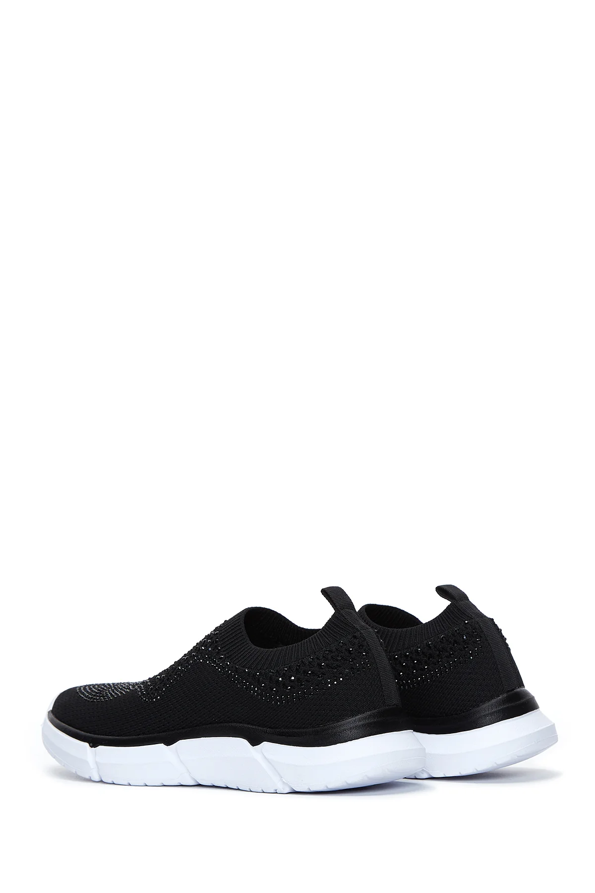 Kadın Siyah Taşlı Kumaş Sneaker - Image 5