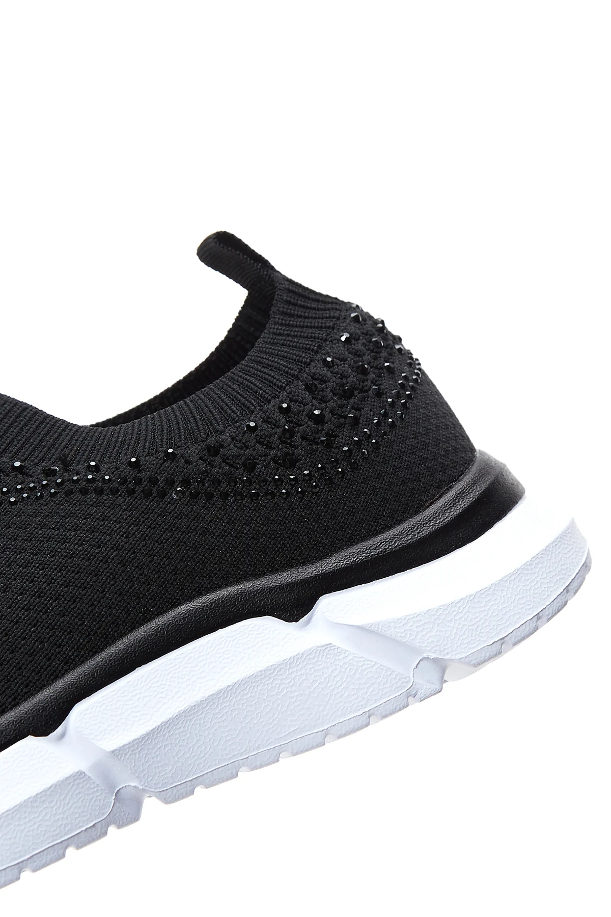 Kadın Siyah Taşlı Kumaş Sneaker - Image 7