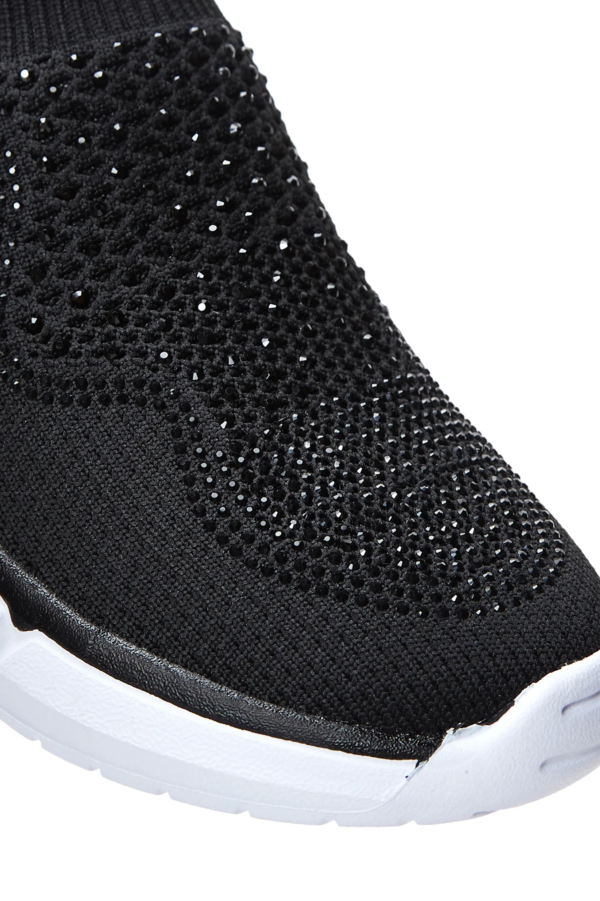 Kadın Siyah Taşlı Kumaş Sneaker - Image 9